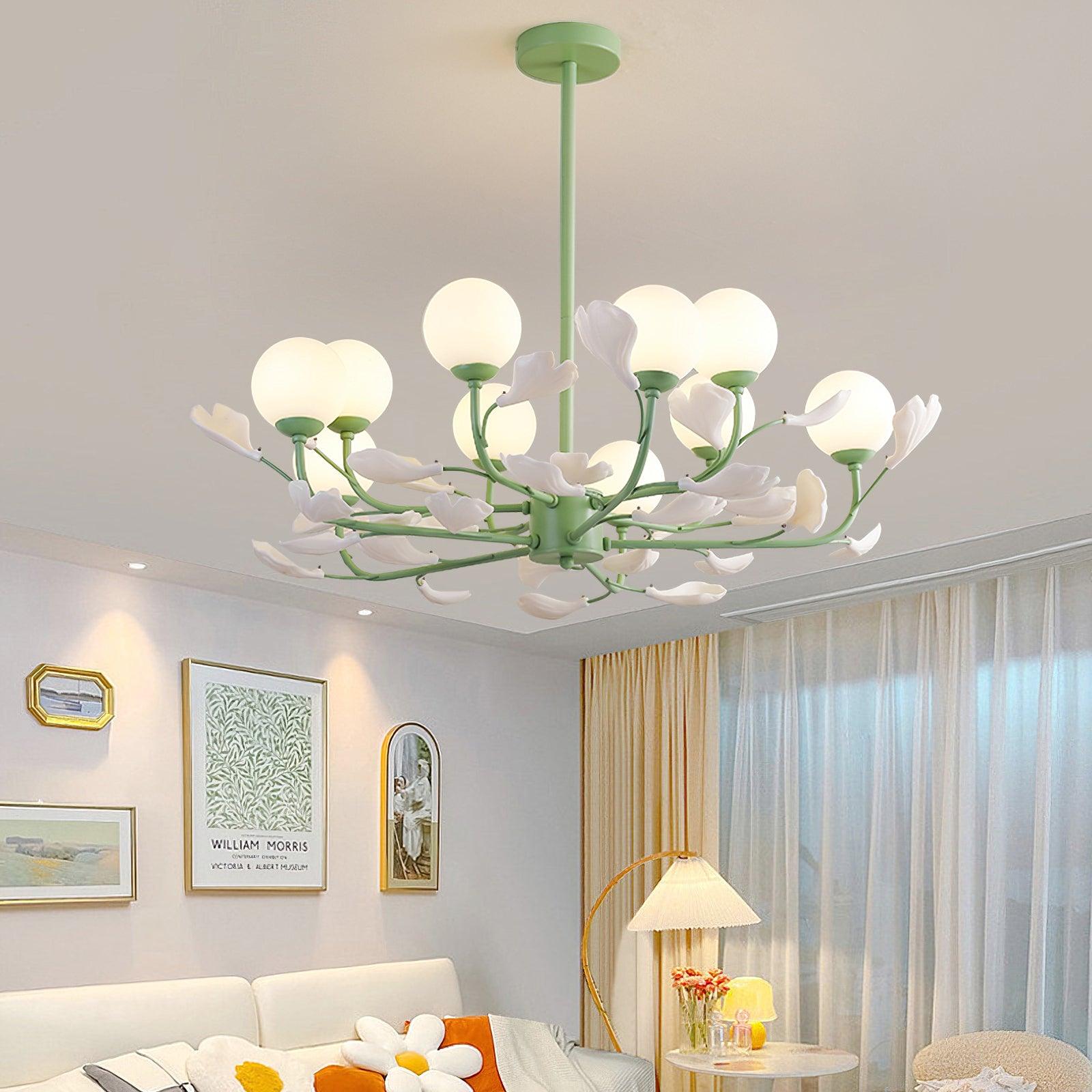 Opal Glass Chandelier - Cueteks