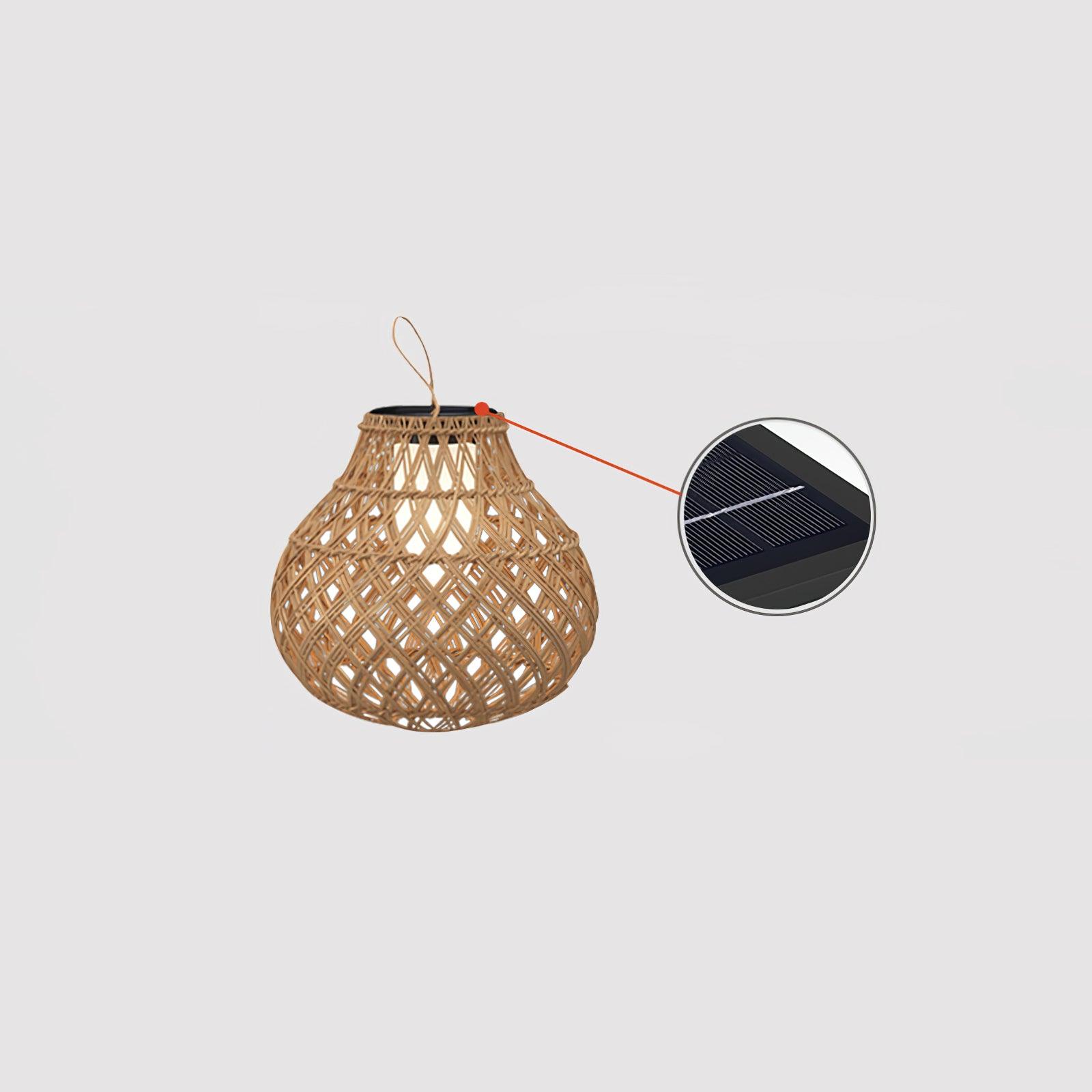 Woven Sphere Solar Lantern Outdoor Lamp - Cueteks