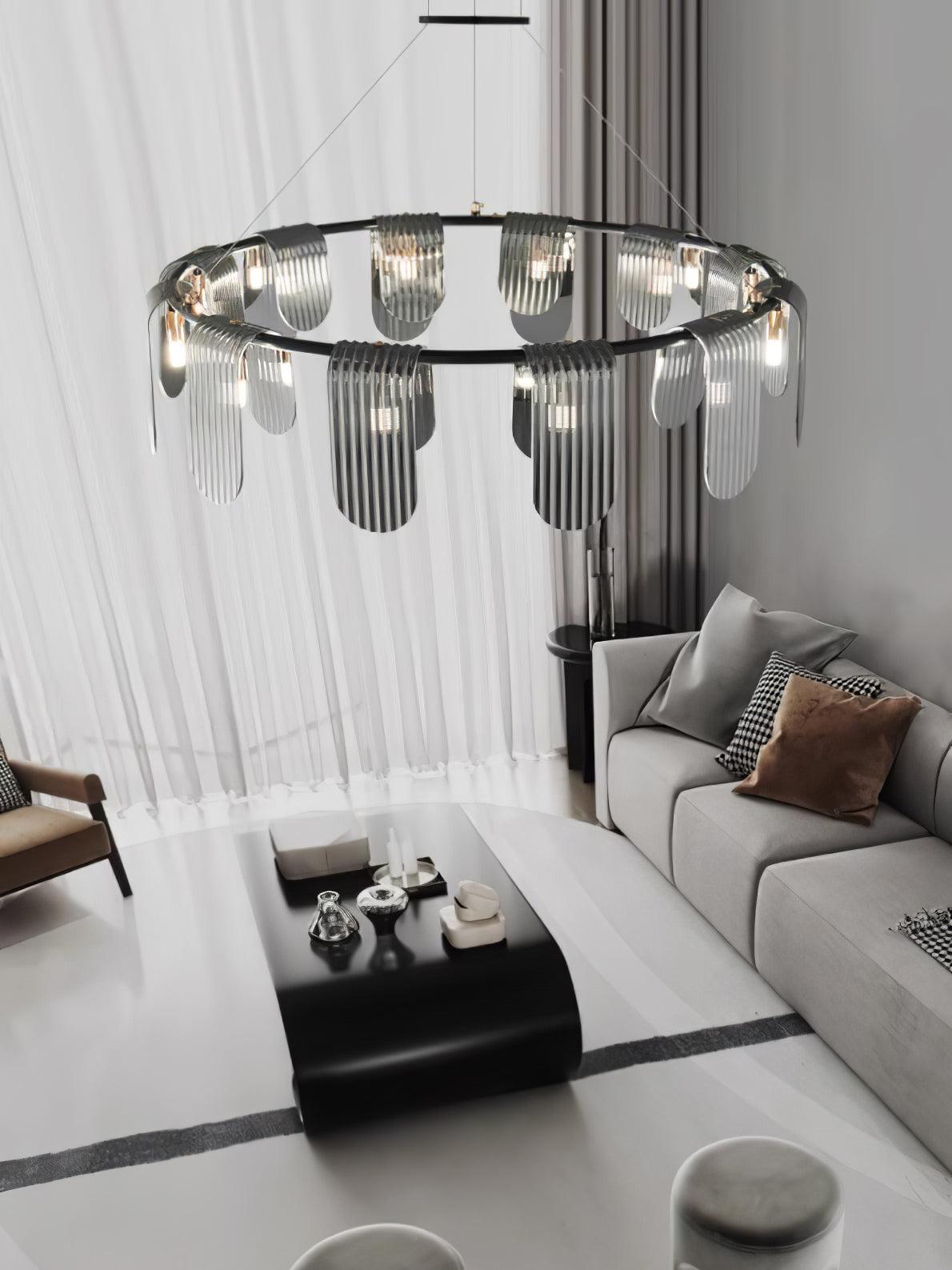Folioles Brass Chandelier - Cueteks