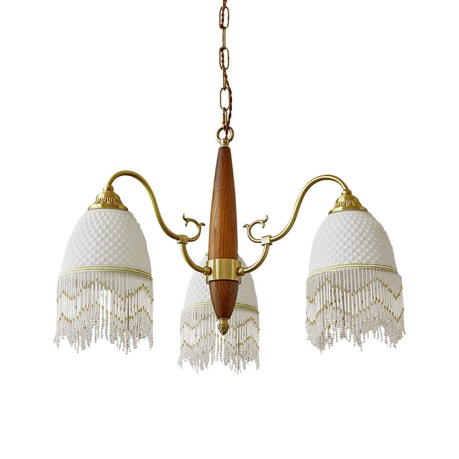 Mesh Tassel Glass Chandelier - Cueteks