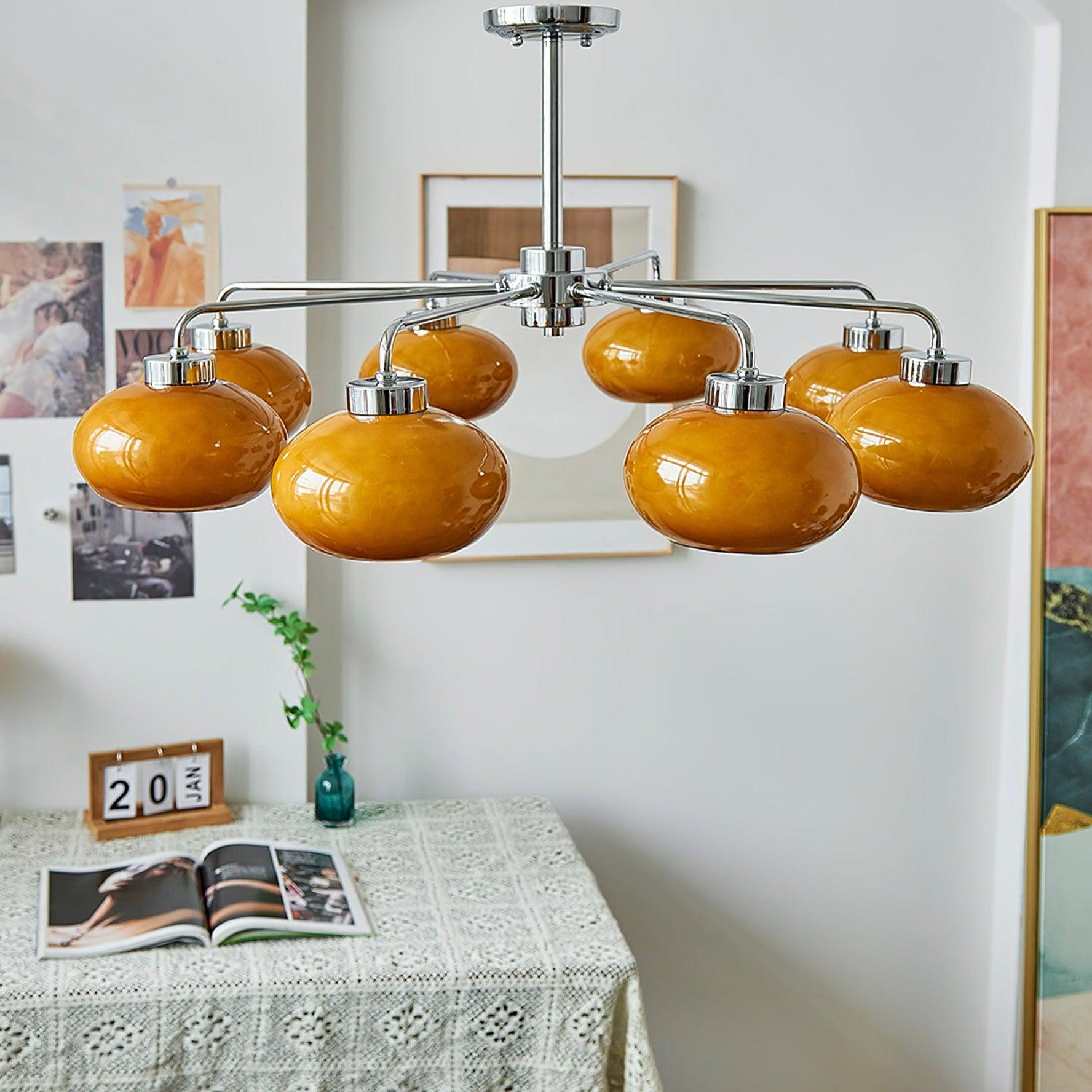 Oval Persimmon Chandelier - Cueteks