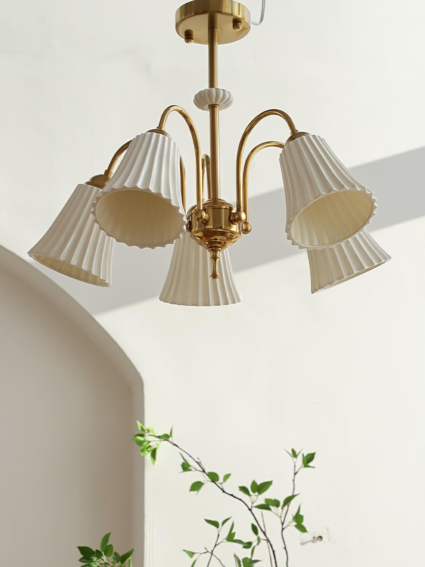 Medieval Ceramic Trumpet Chandelier - Cueteks