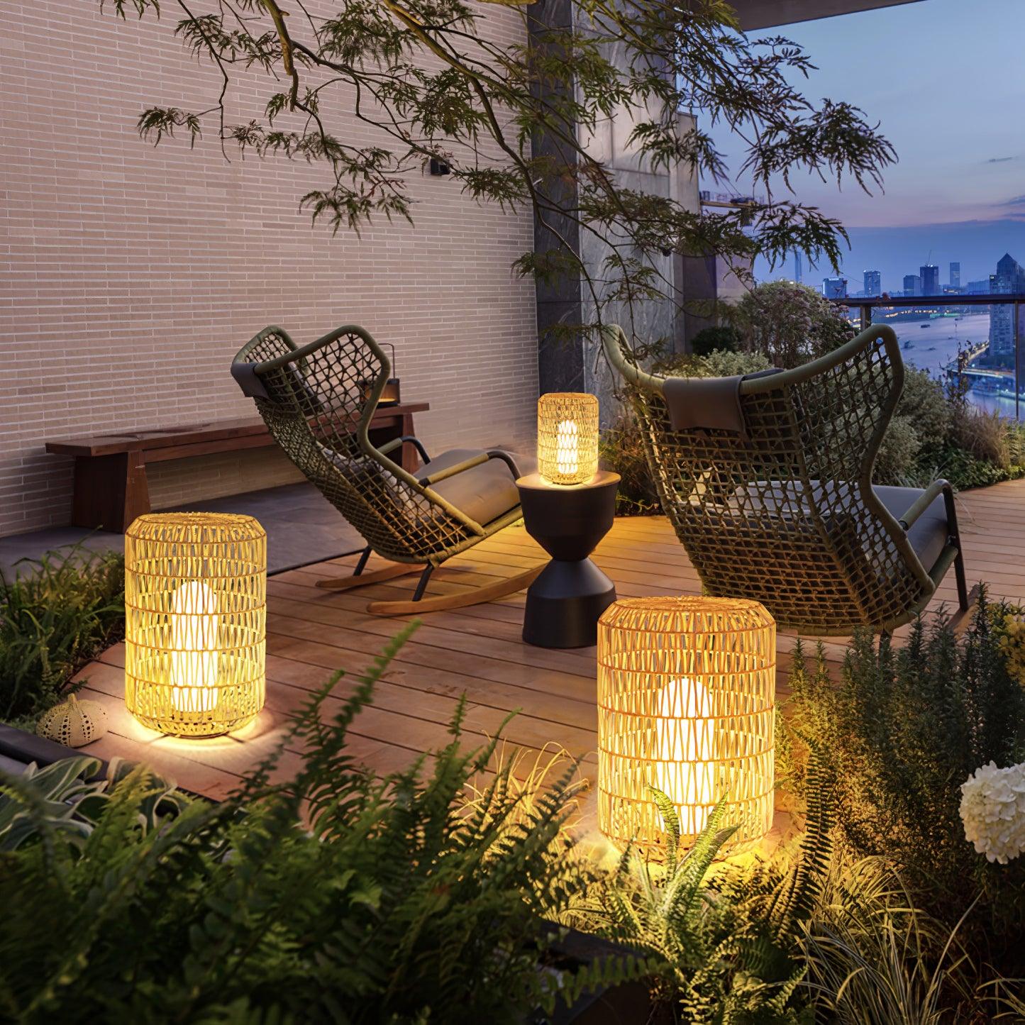 Woven Rattan Outdoor Lamp - Cueteks