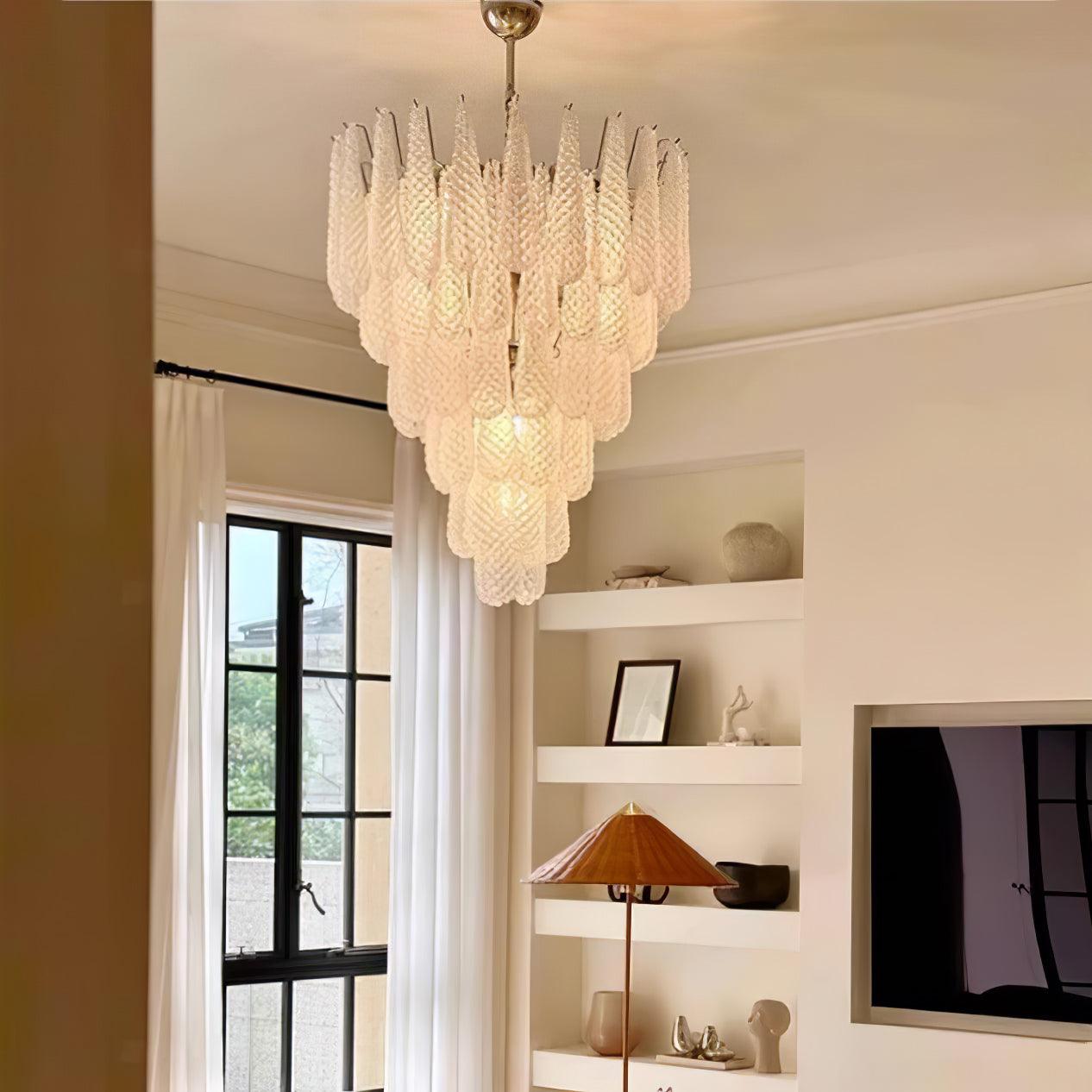 Grid Glass Waterfall Chandelier - Cueteks