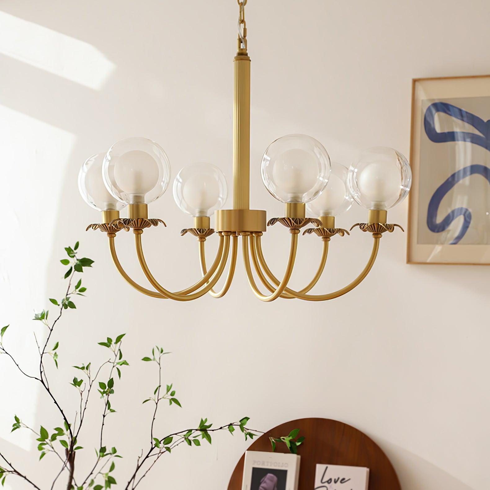 Aureate Radiance Glass Chandelier - Cueteks