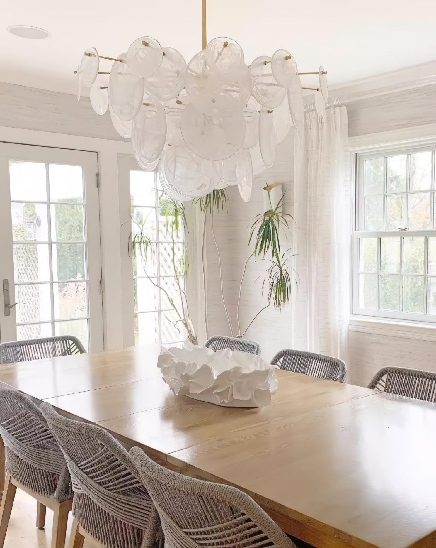 Brass Discs Cascading Chandelier - Cueteks