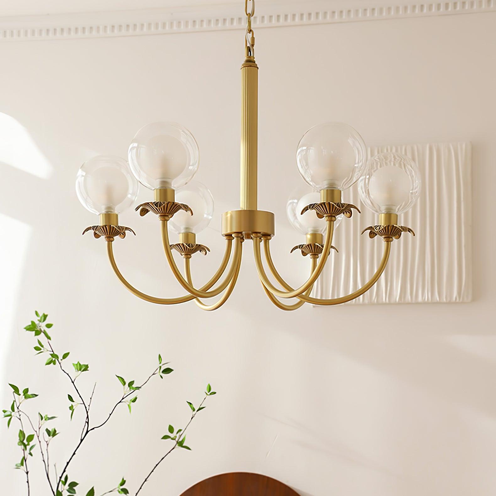 Aureate Radiance Glass Chandelier - Cueteks