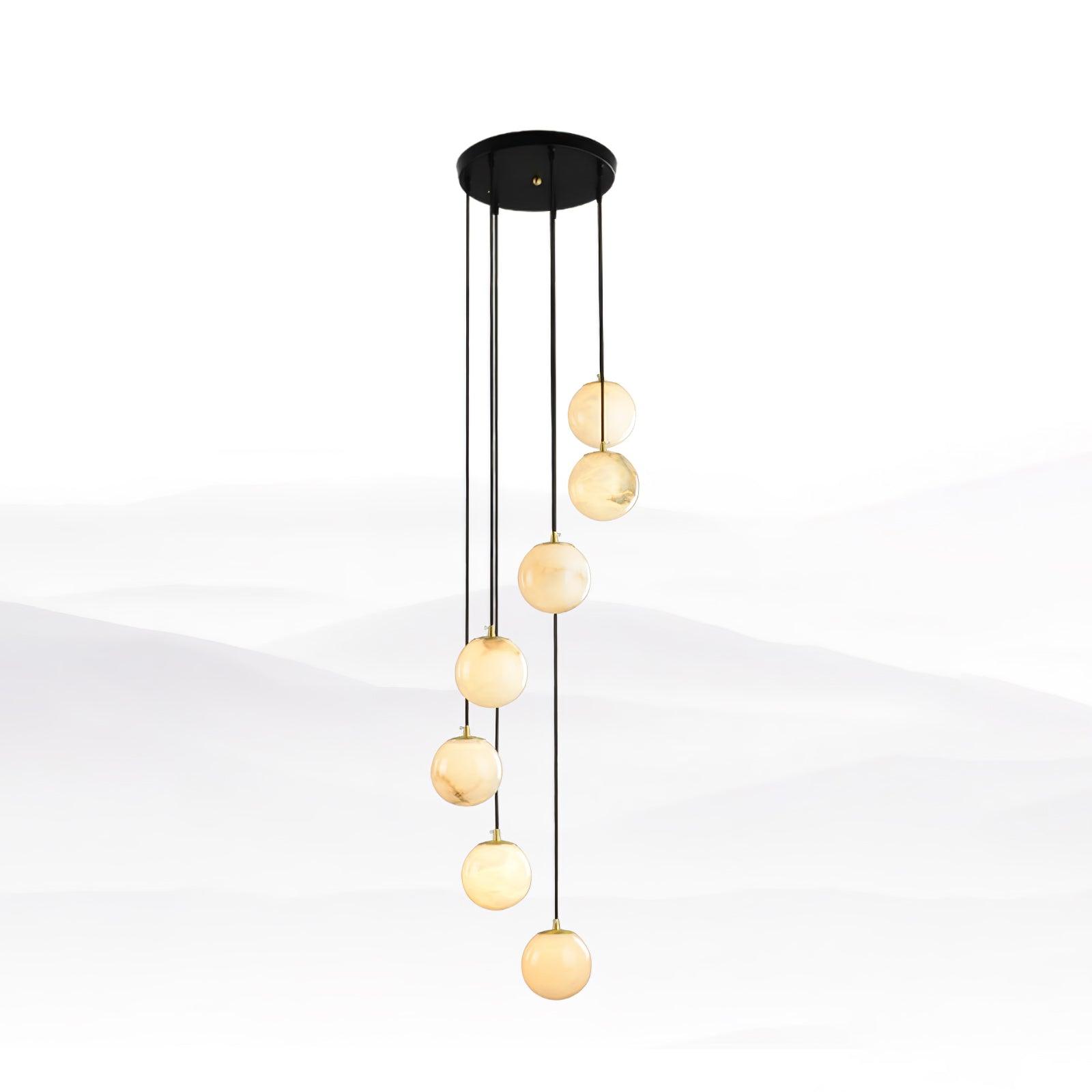 Alabaster Balls Cluster Chandelier - Cueteks