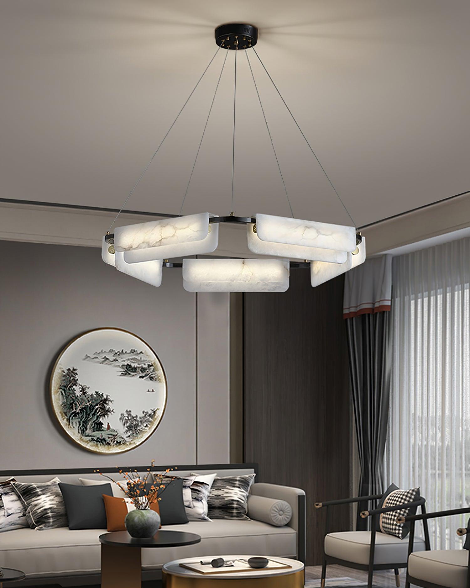 Delia Alabaster Chandelier - Cueteks
