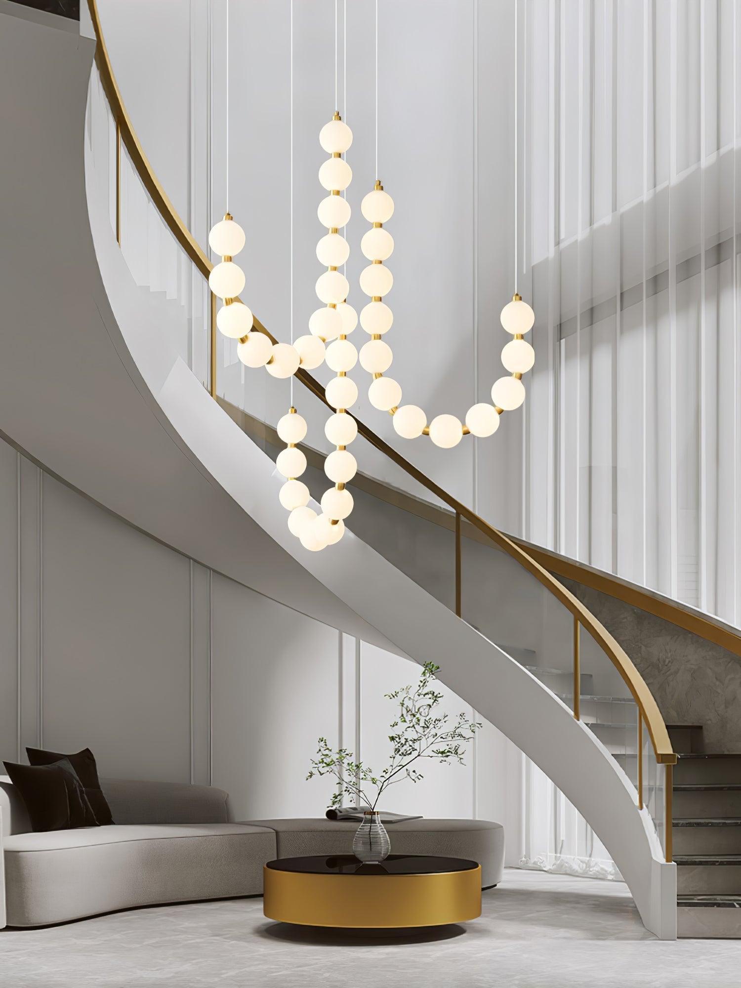 Glass Pearl Necklace Chandelier - Cueteks
