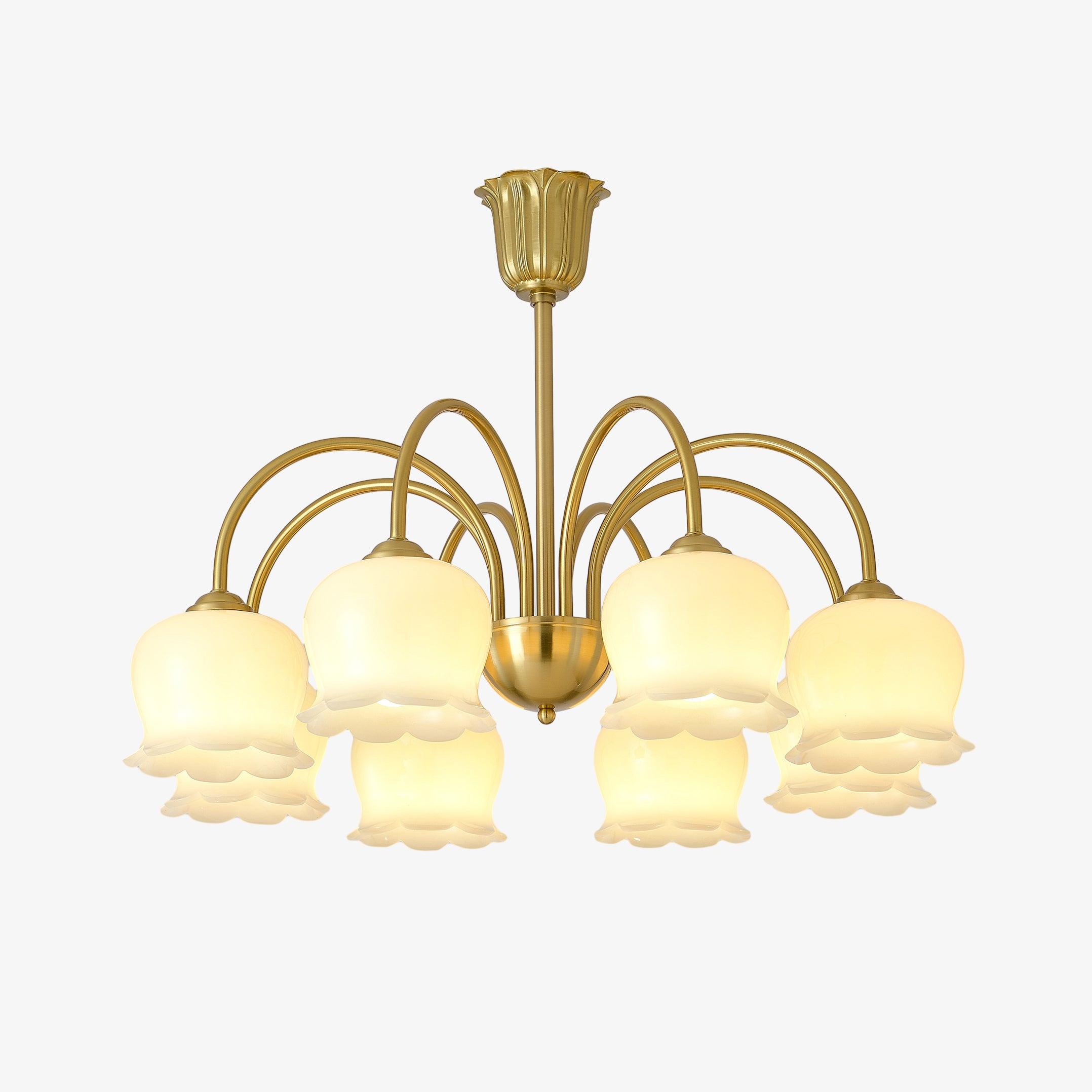 Orchids Brass Chandelier - Cueteks