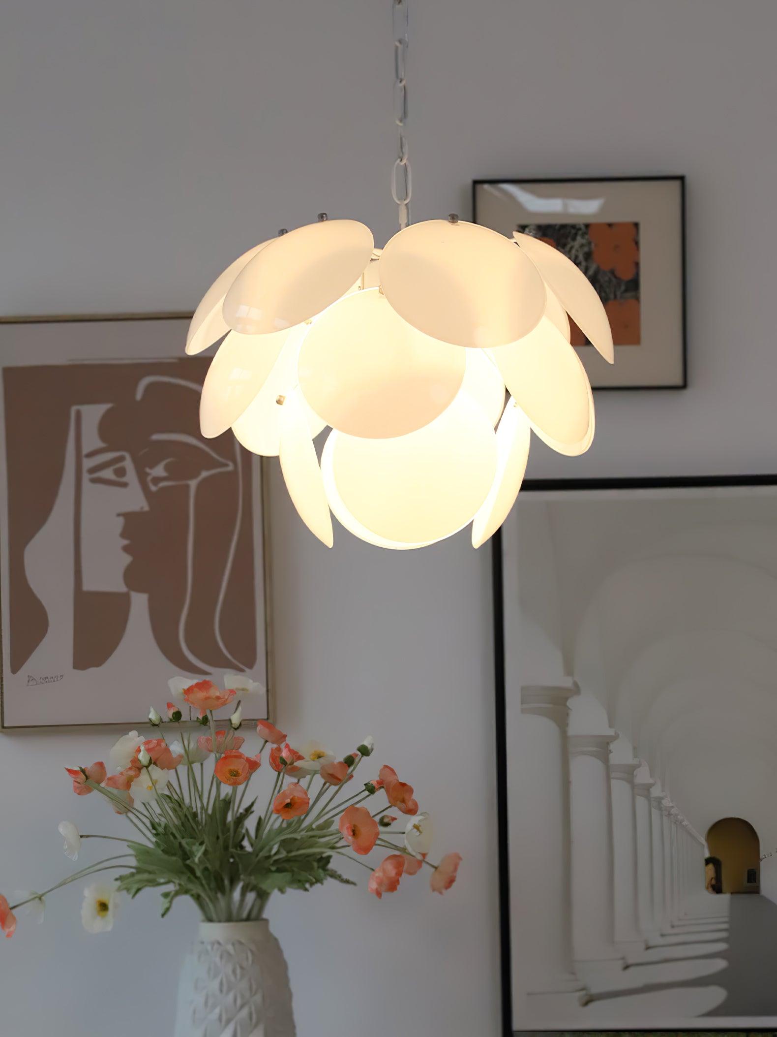 Luminous Petal Glass Chandelier - Cueteks