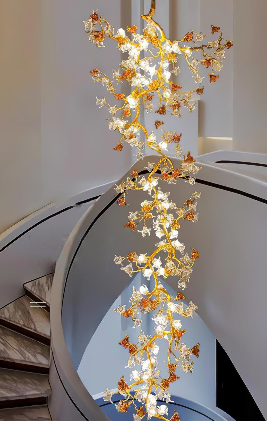 Brass Maple Branch Chandelier - Cueteks