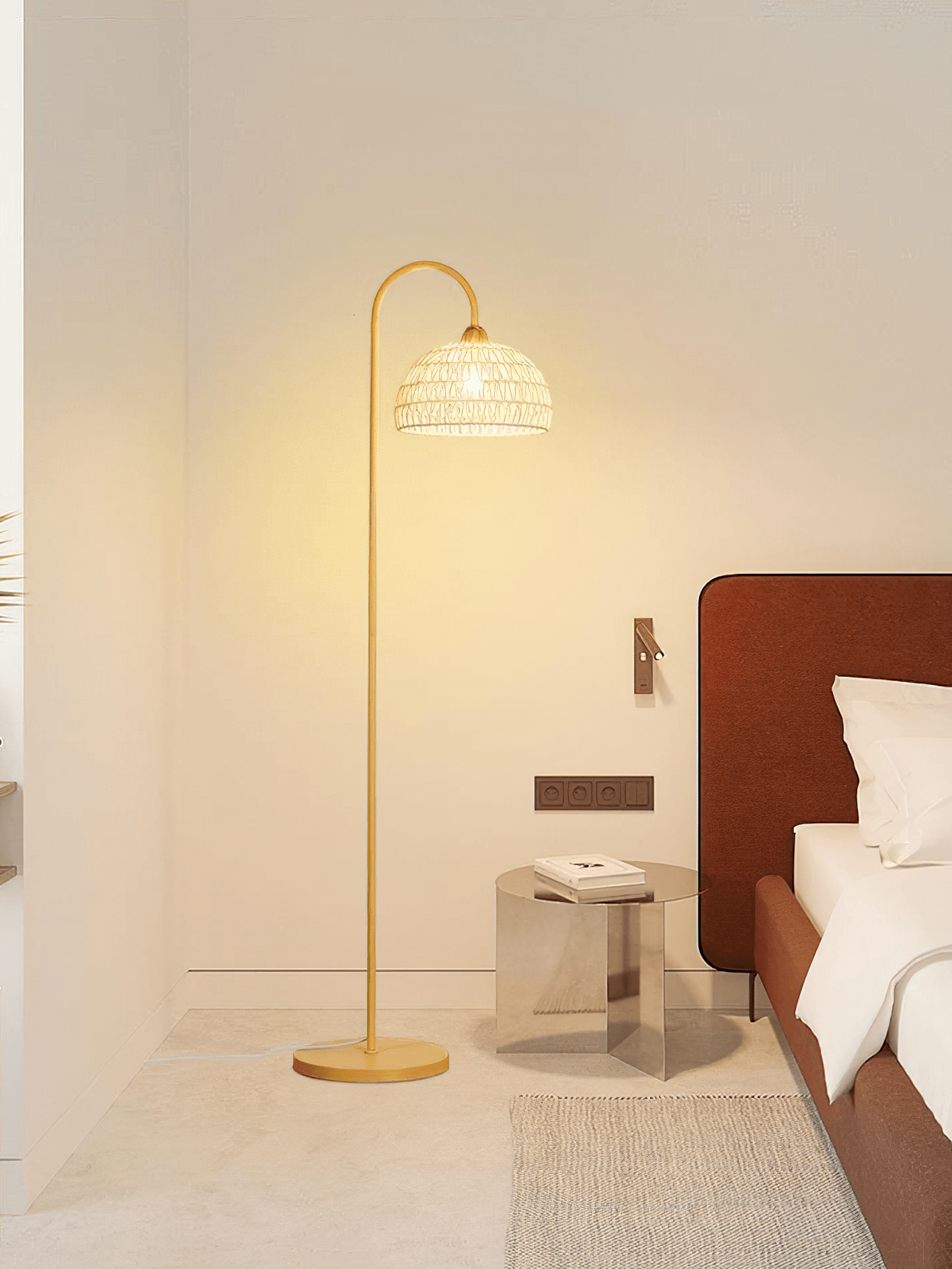 Rattan Arch Floor Lamp - Cueteks