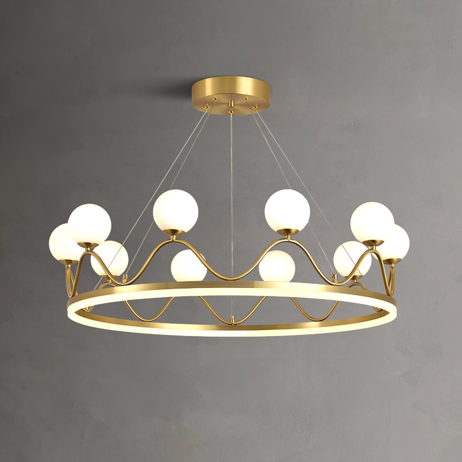 Crown Brass Chandelier - Cueteks