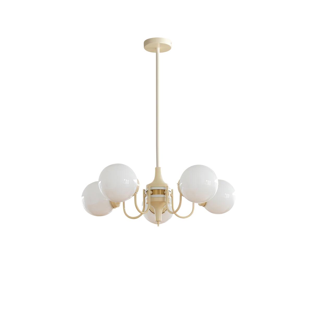 Cream Glass Ball Chandelier - Cueteks