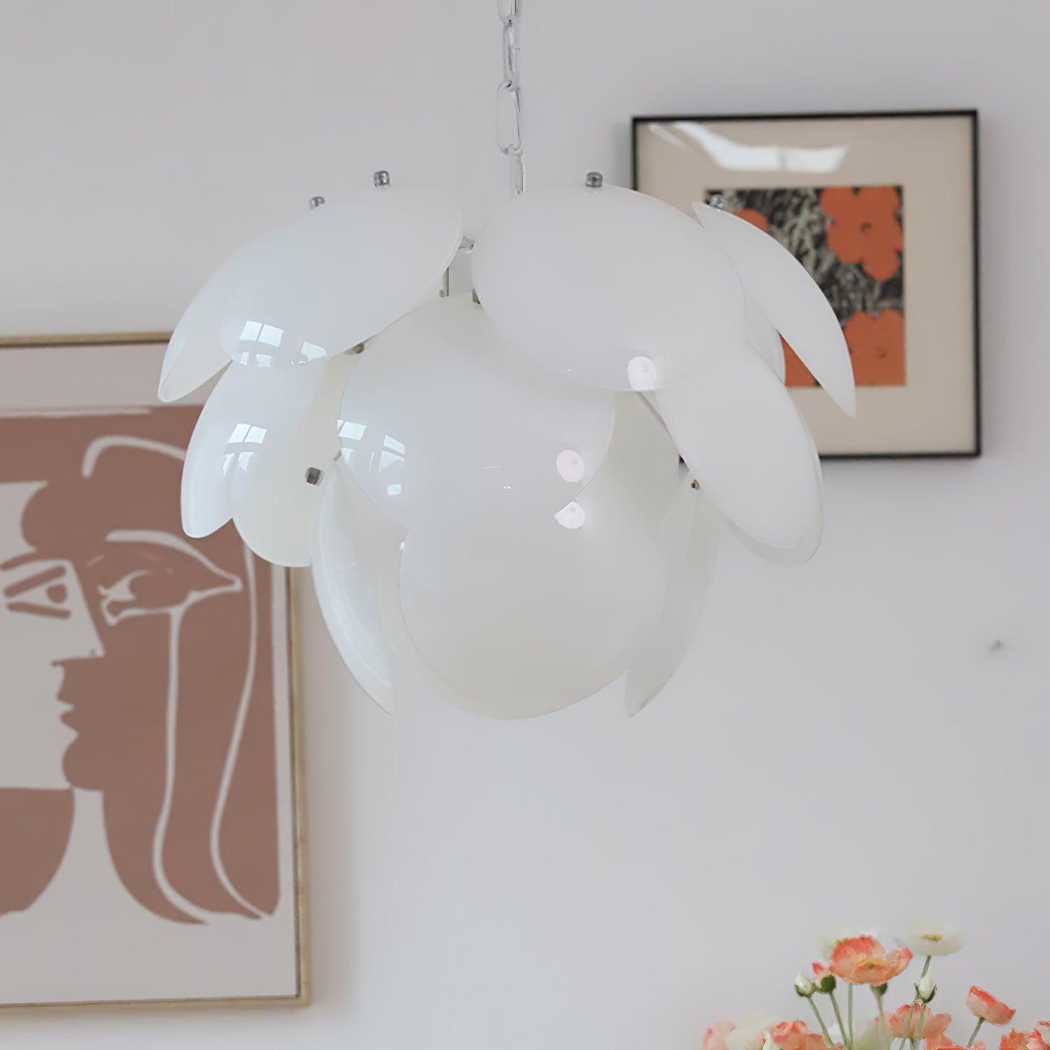 Luminous Petal Glass Chandelier - Cueteks