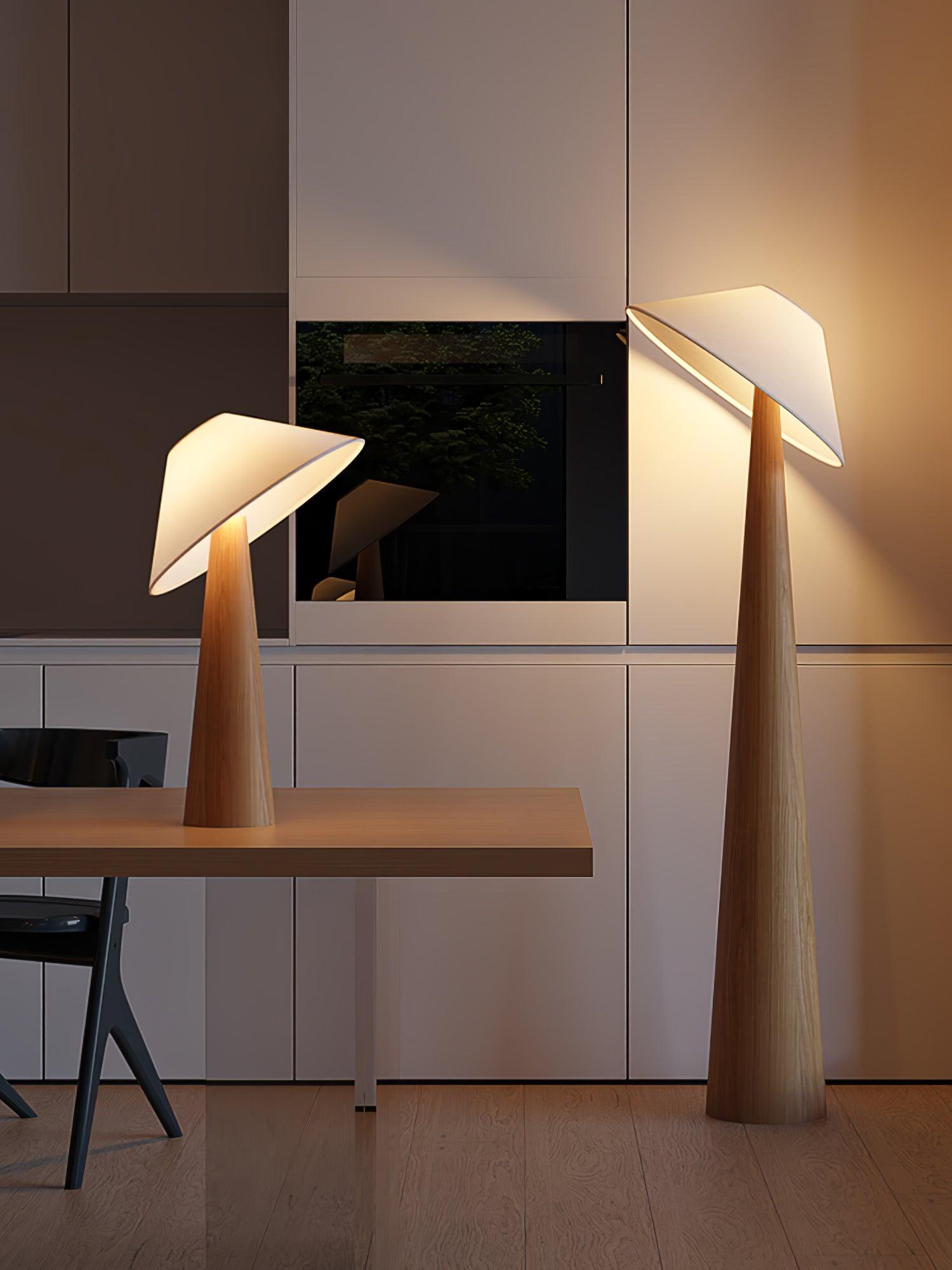 Tilt Hat Wooden Floor Lamp - Cueteks
