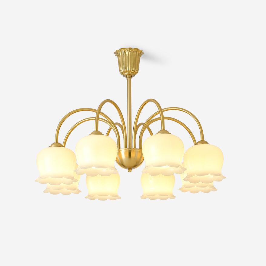 Orchids Brass Chandelier - Cueteks