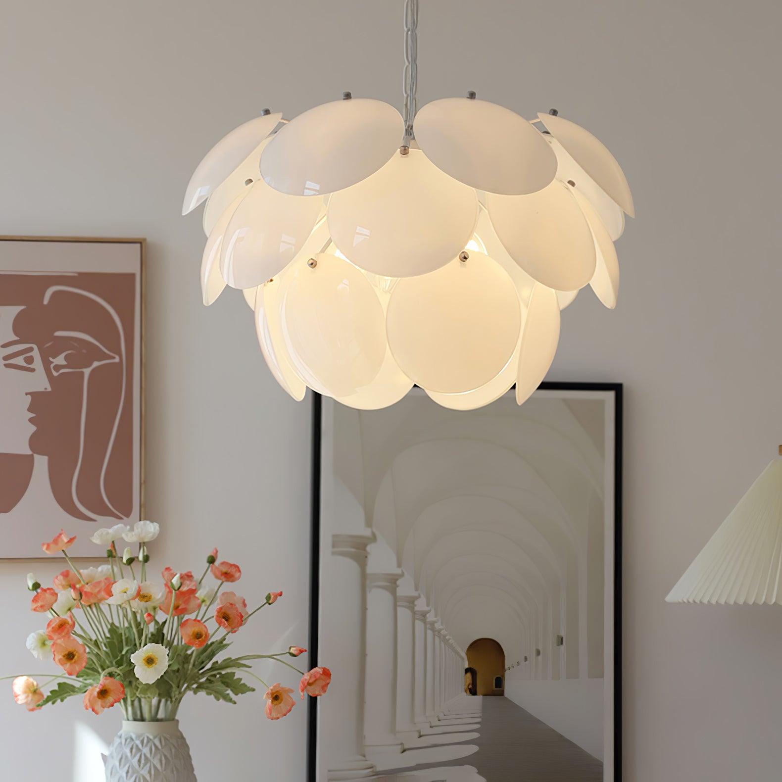 Luminous Petal Glass Chandelier - Cueteks