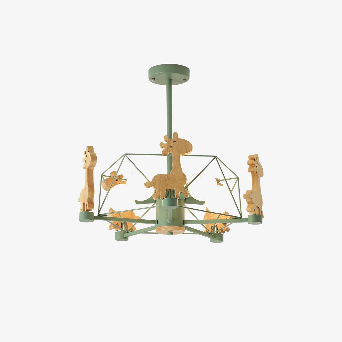 Lovely Deer Wooden Chandelier - Cueteks
