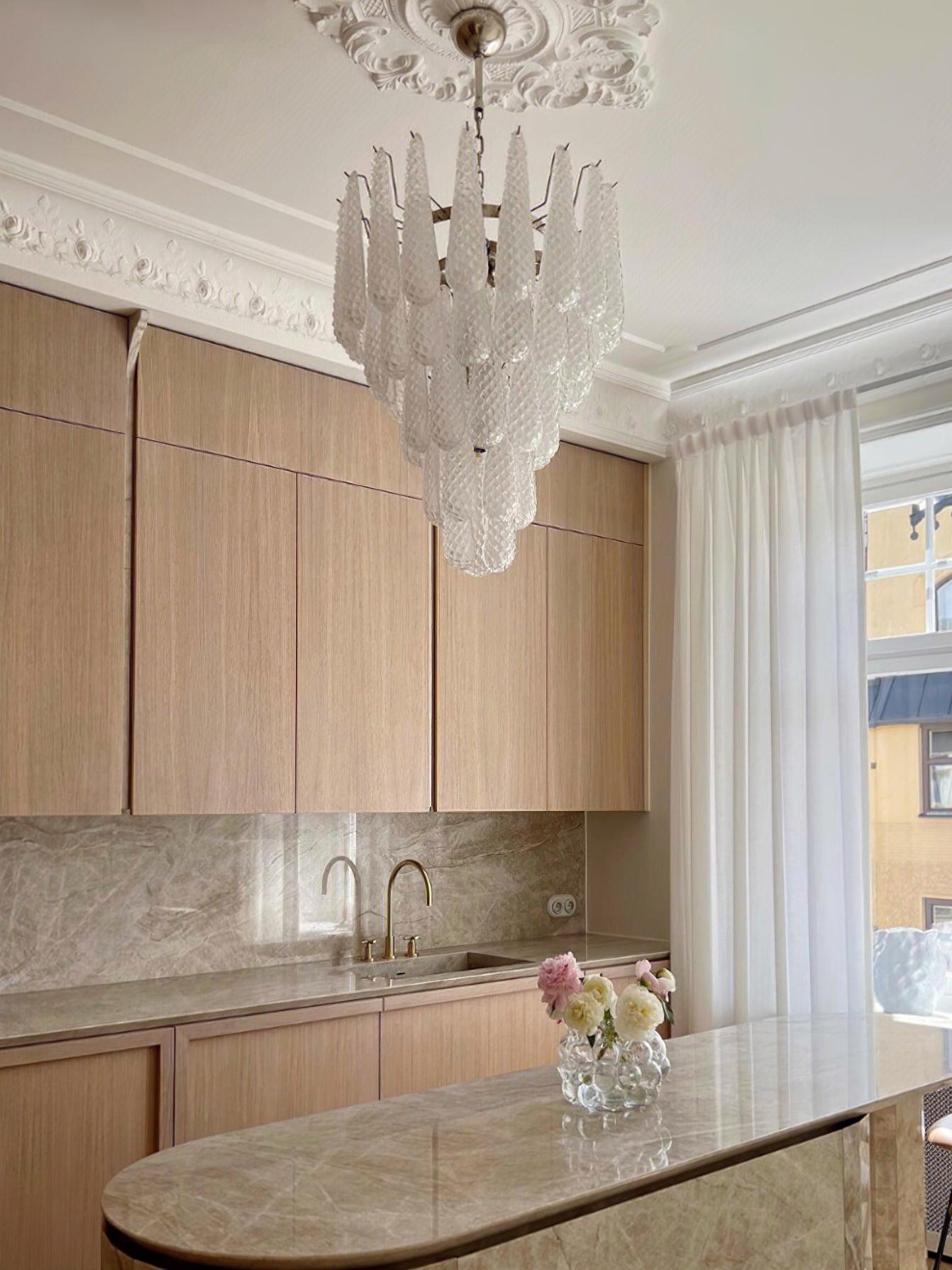 Grid Glass Waterfall Chandelier - Cueteks