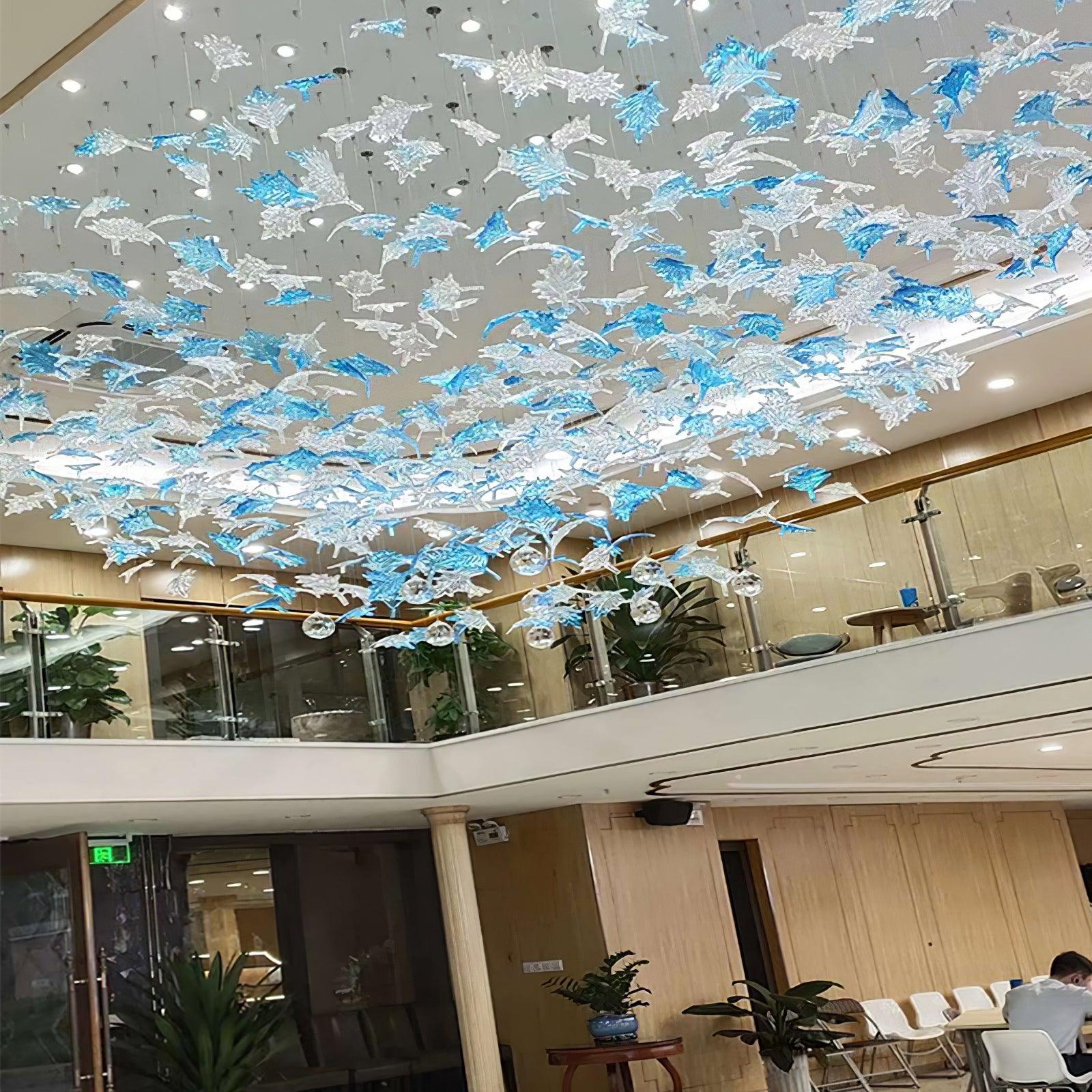Multicolor Crystal Maple Leaf Chandelier - Cueteks