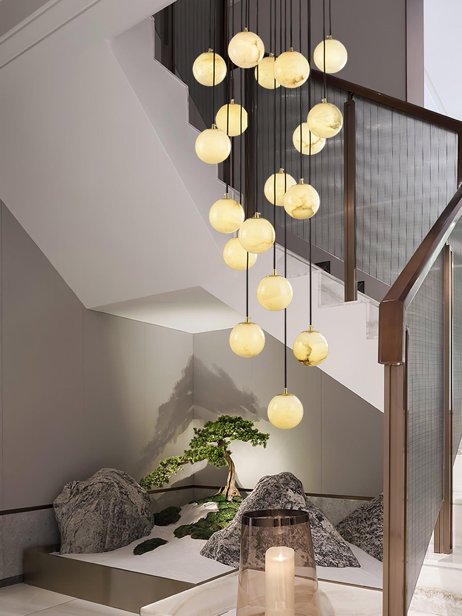 Alabaster Balls Cluster Chandelier - Cueteks