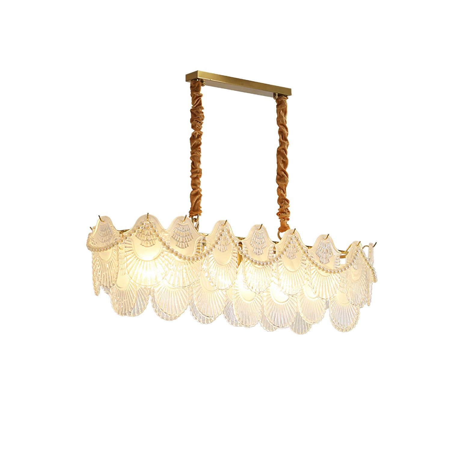 Pearl Glass Shell Chandelier - Cueteks