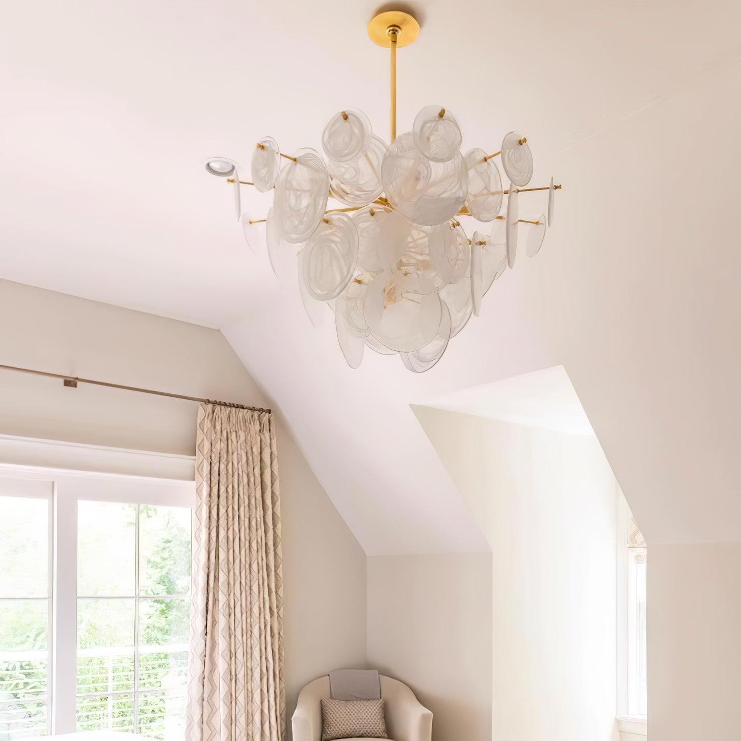 Brass Discs Cascading Chandelier - Cueteks