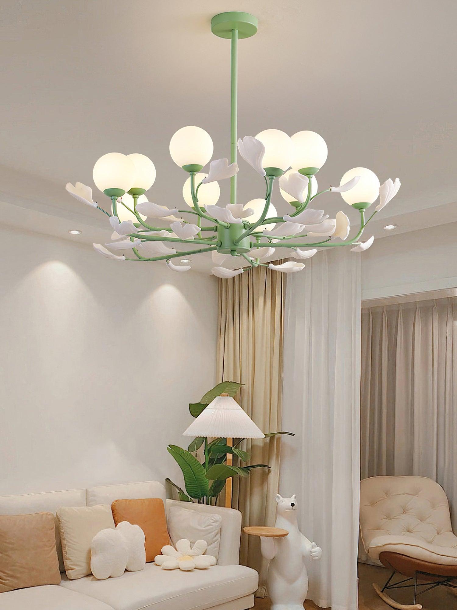 Opal Glass Chandelier - Cueteks