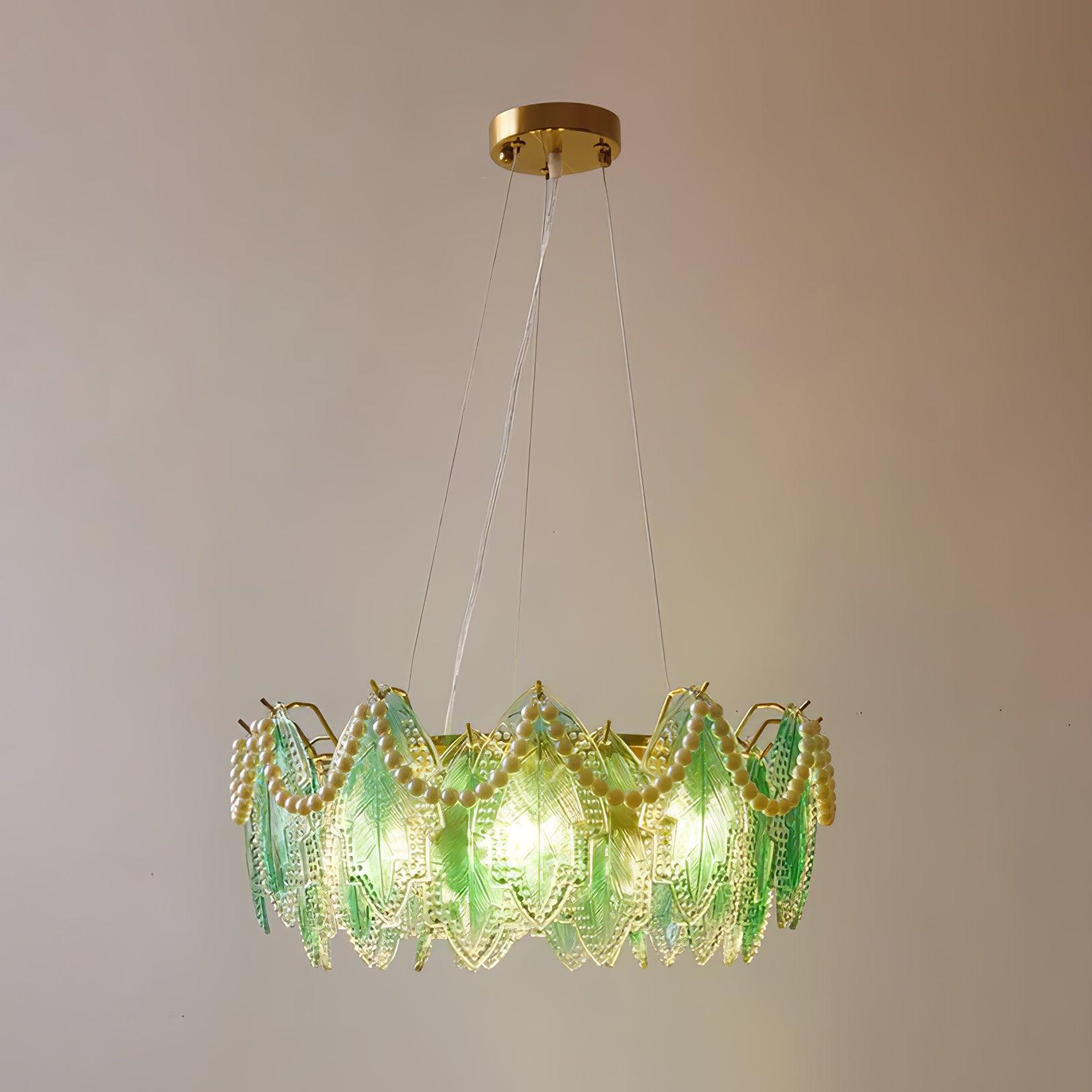 Maple Leaf Glass Chandelier - Cueteks