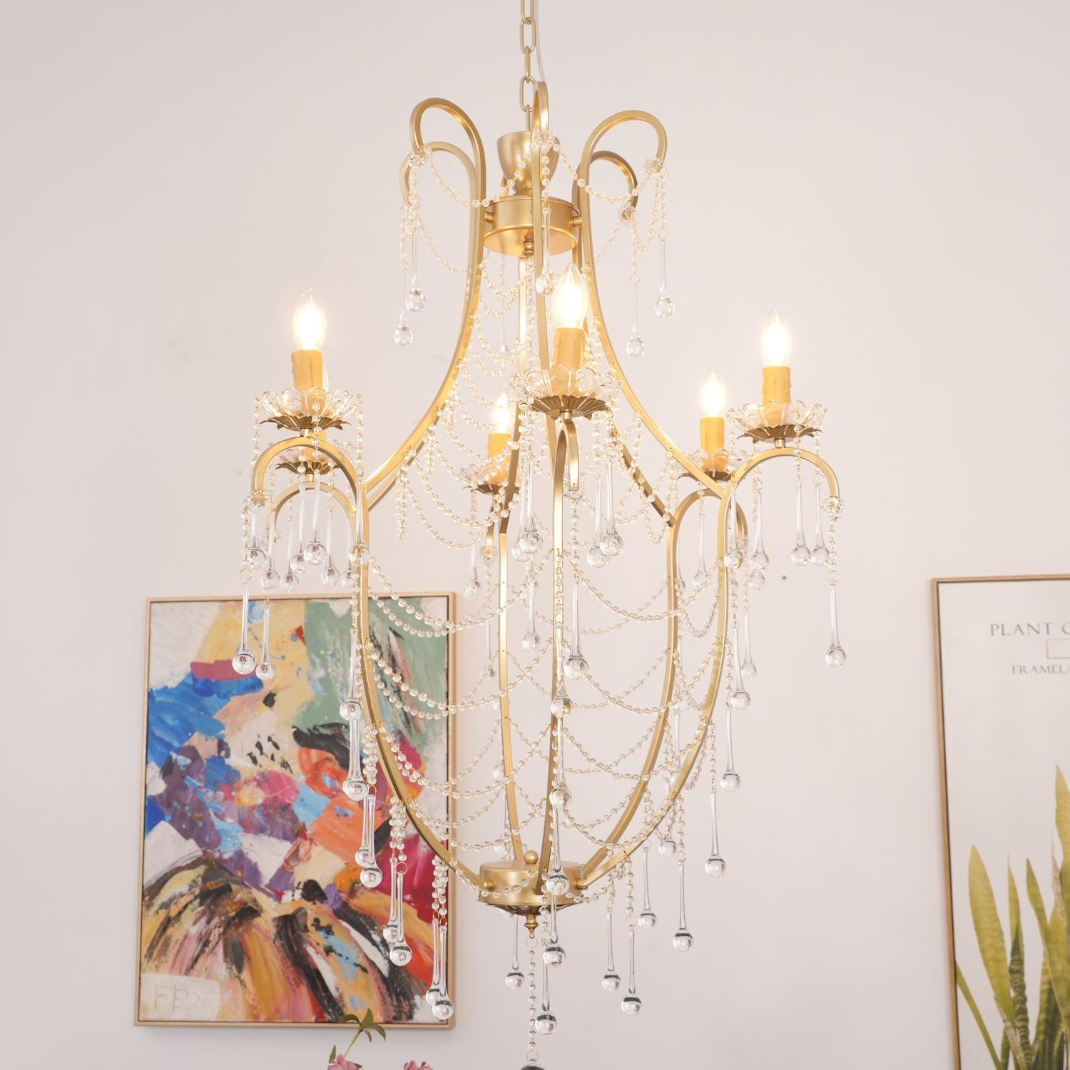 Crystal Birdcage Chandelier - Cueteks