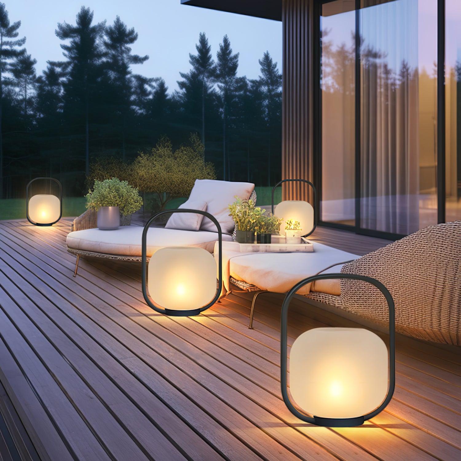 Portable Lantern Outdoor Table Lamp with Solar Panel - Cueteks
