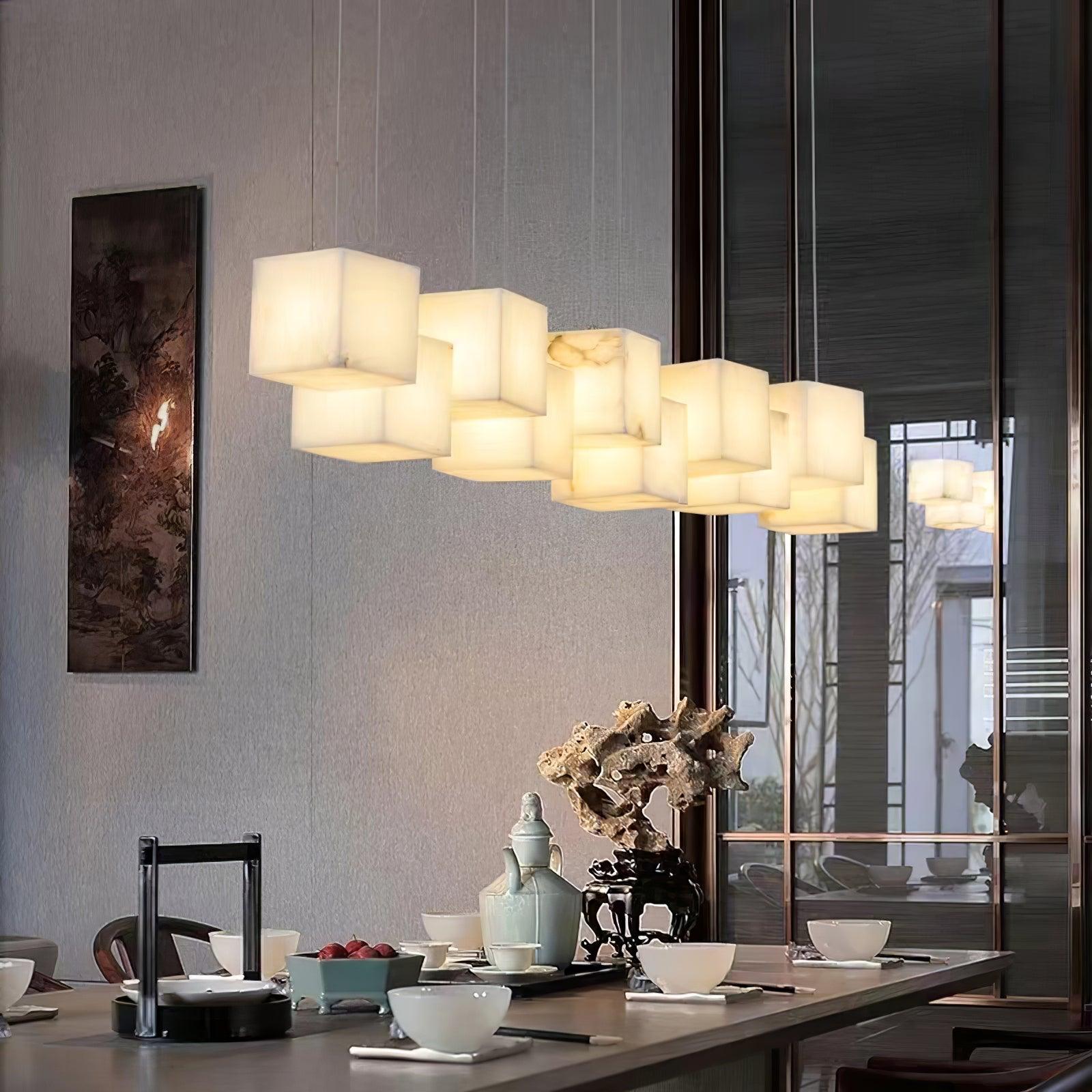 Alabaster Box Chandelier - Cueteks