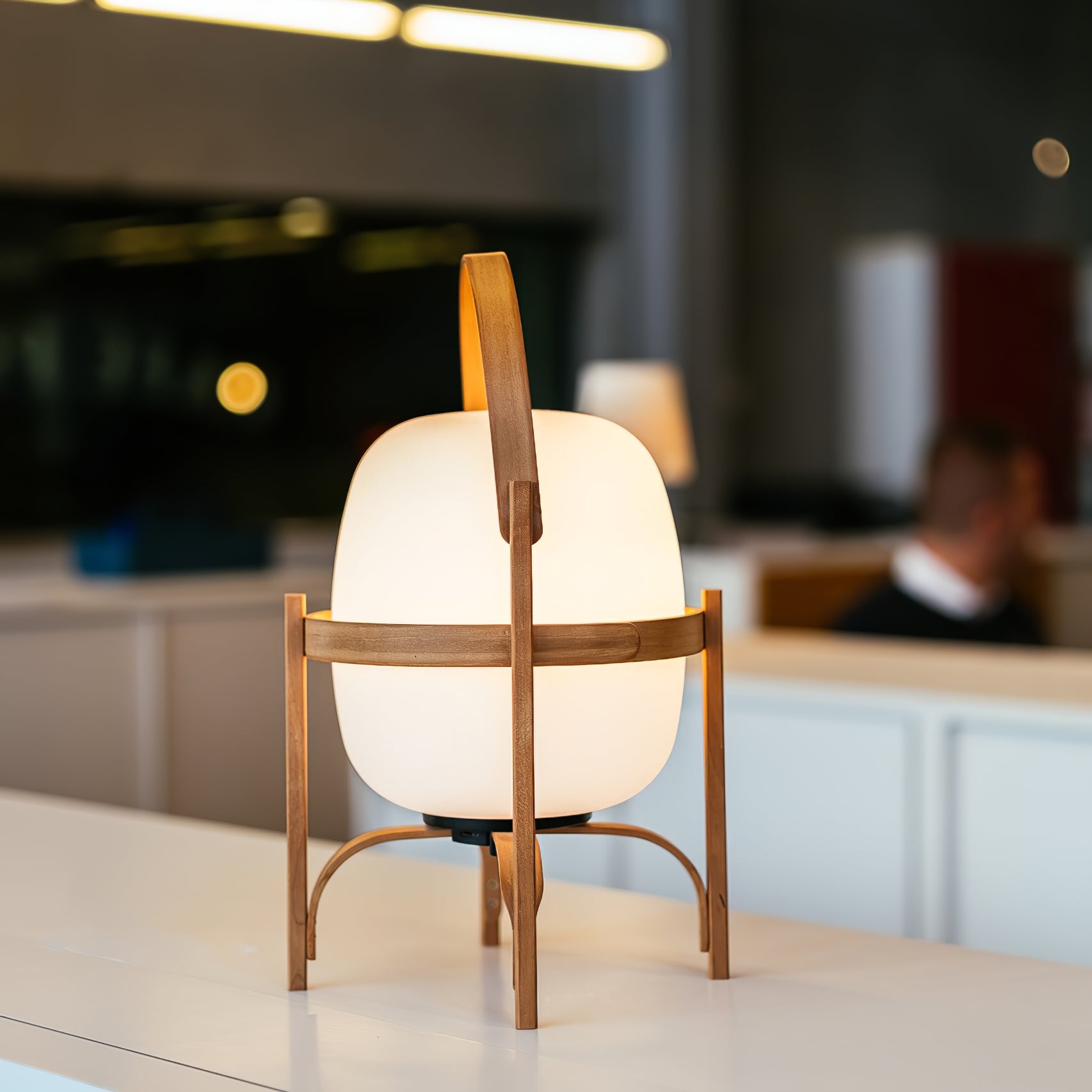 Portable Lantern Glass Table Lamp - Cueteks