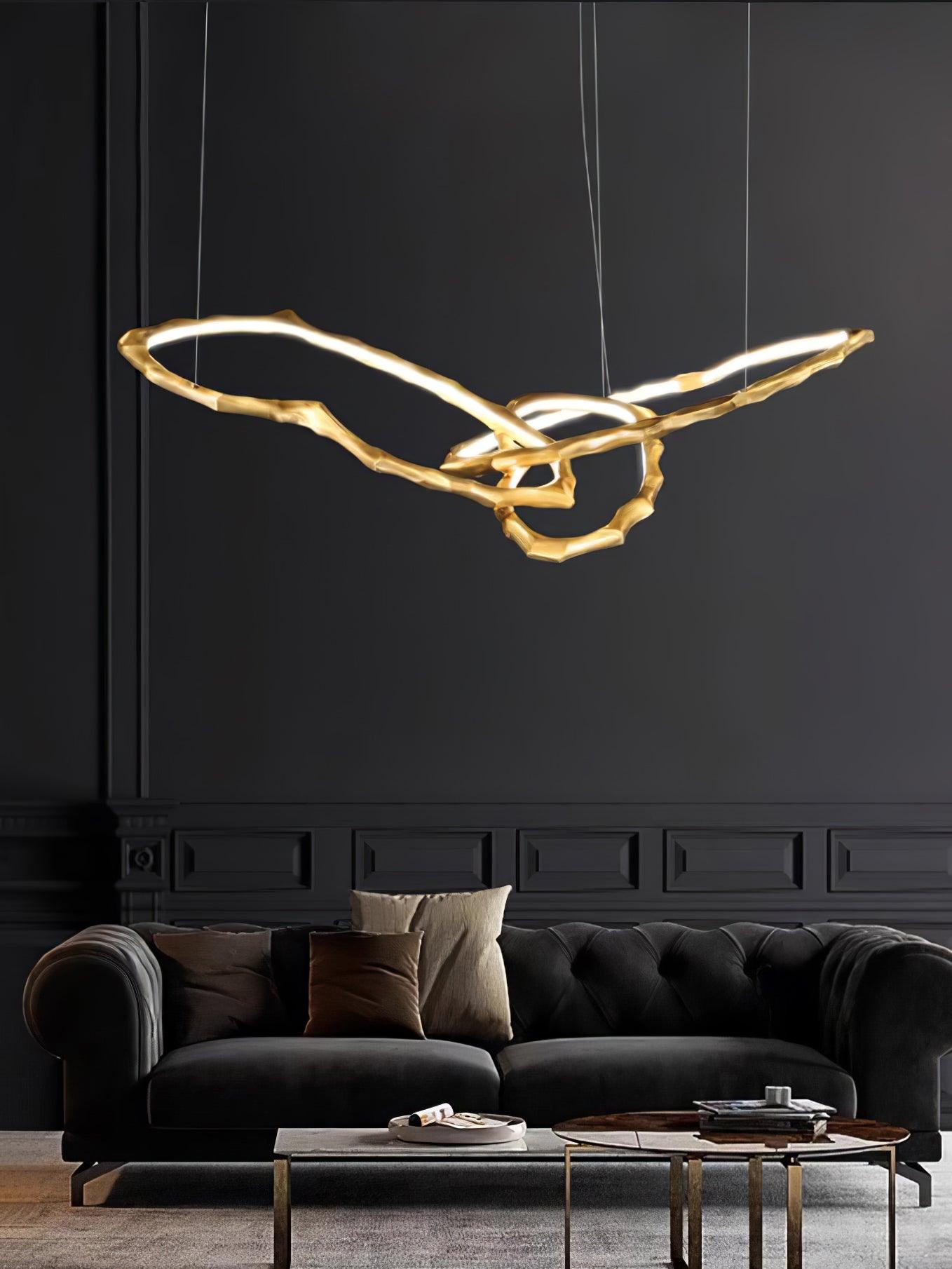 Cloud Rings Series Brass Chandelier - Cueteks