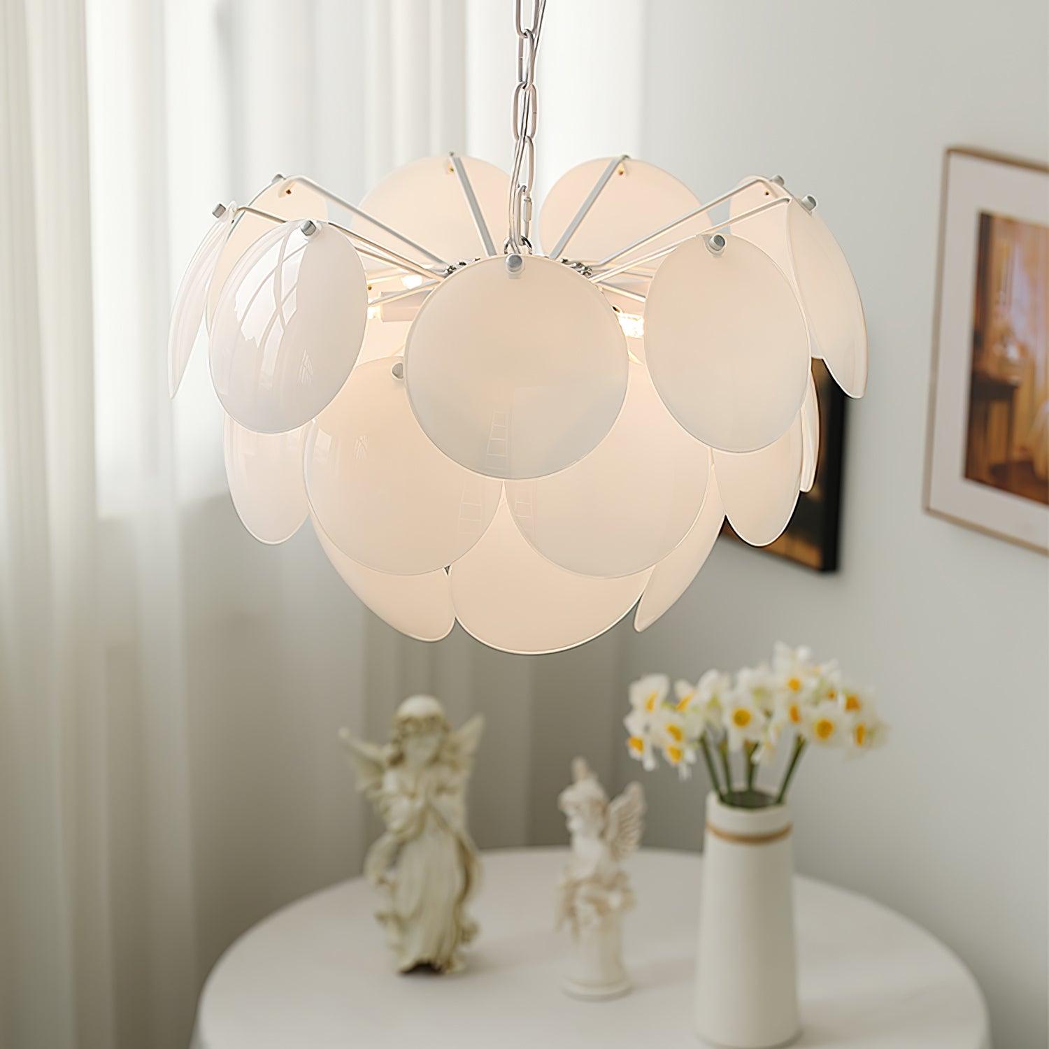 Luminous Petal Glass Chandelier - Cueteks
