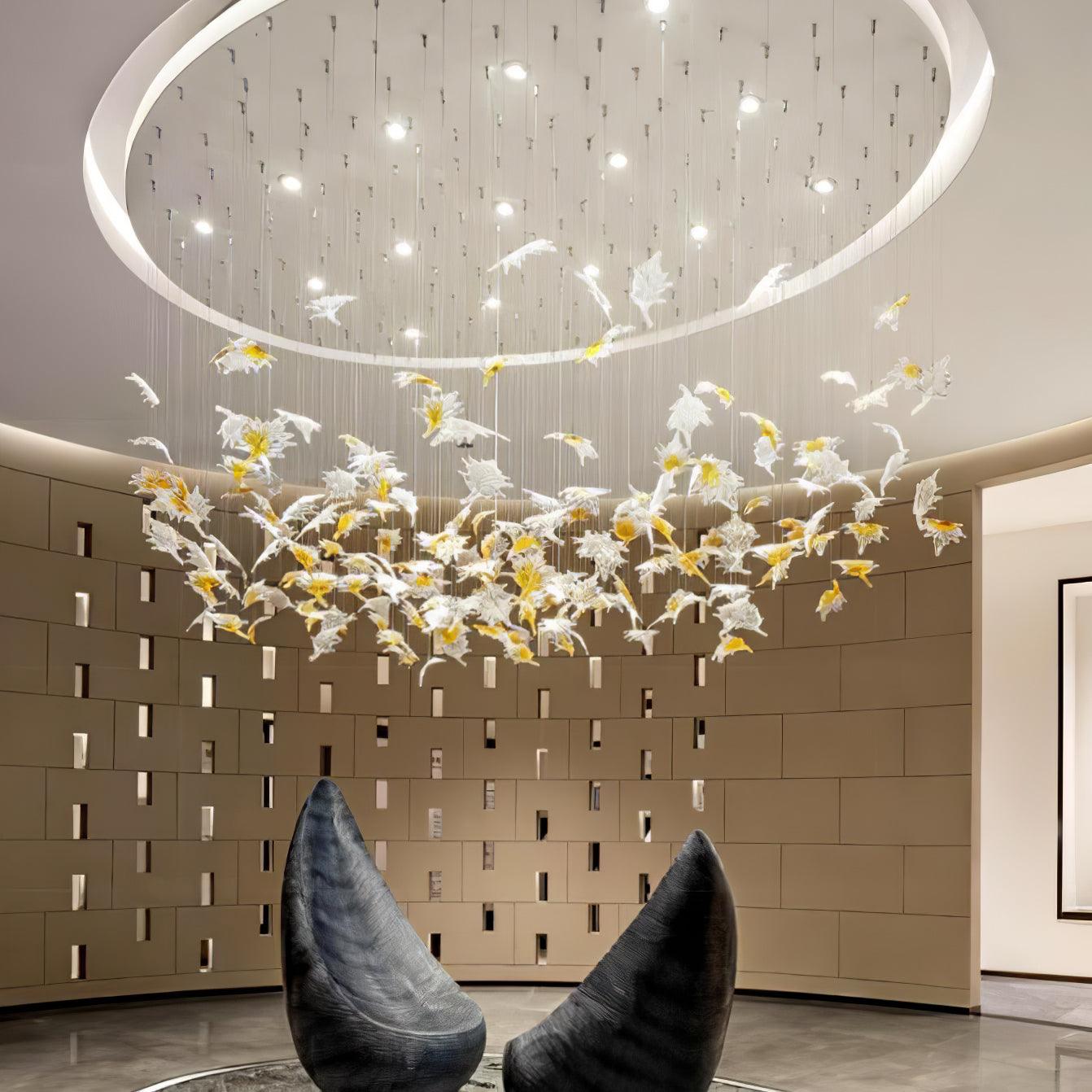 Multicolor Crystal Maple Leaf Chandelier - Cueteks
