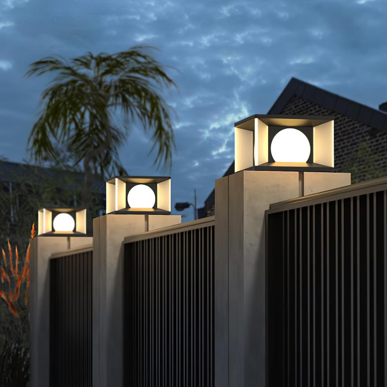 Eclipse Cube Outdoor Post Light - Cueteks