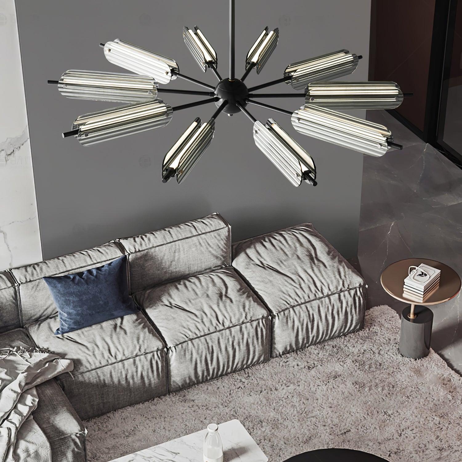 Sputnik Brass Chandelier - Cueteks