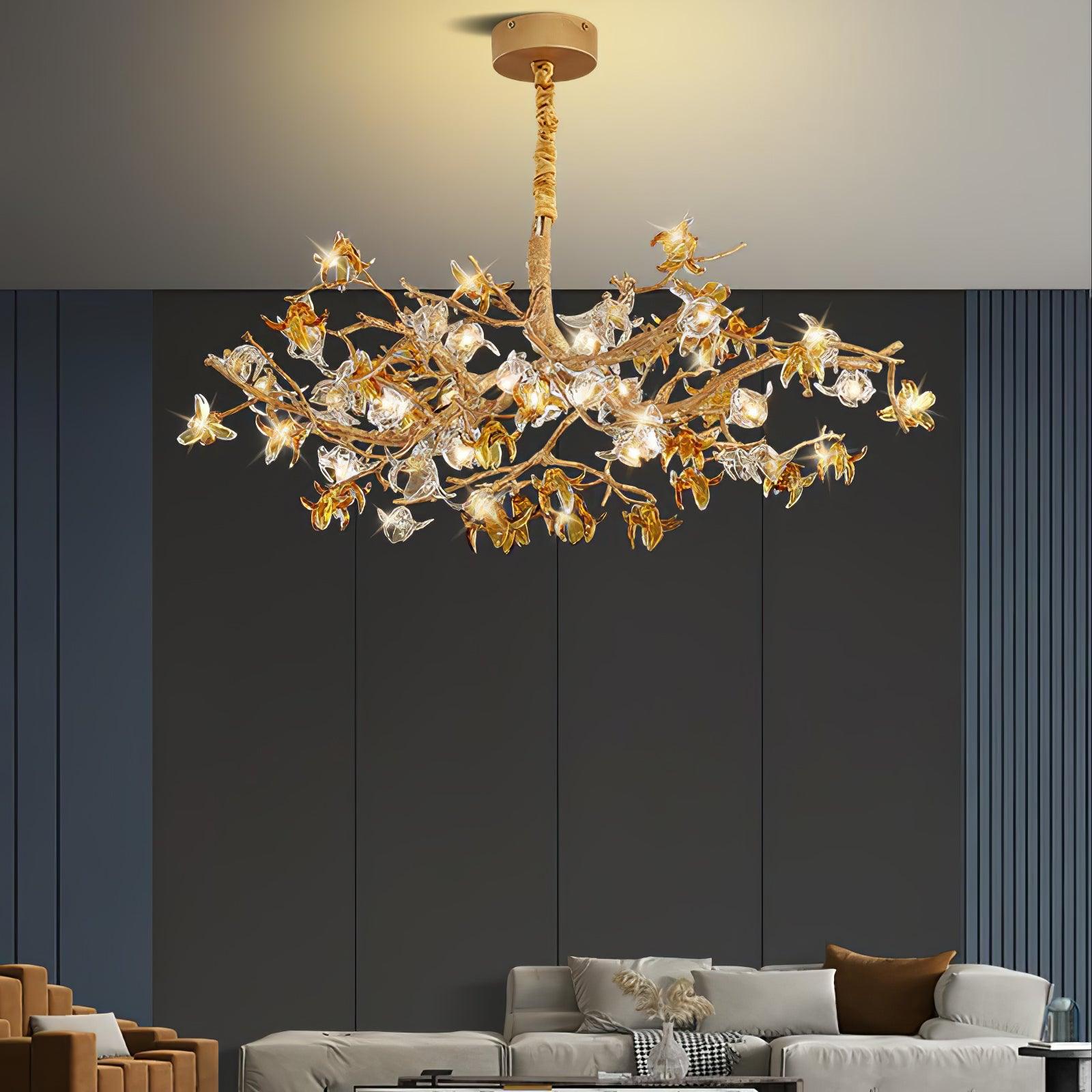 Aosta Brass Branch Chandelier - Cueteks