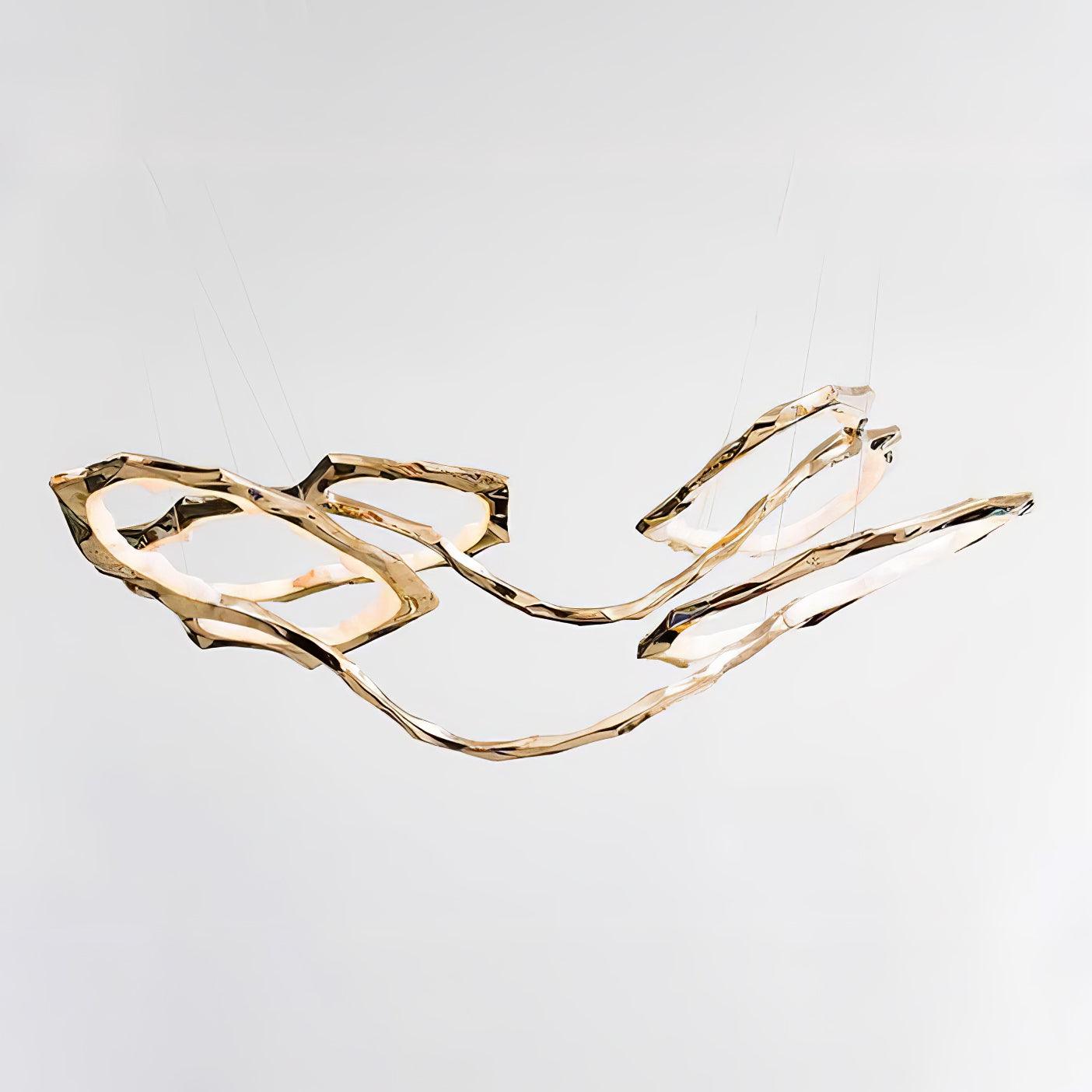 Cloud Rings Series Brass Chandelier - Cueteks