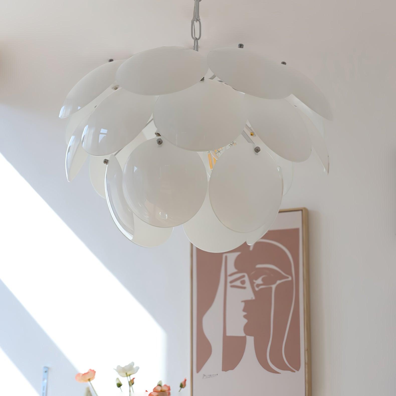 Luminous Petal Glass Chandelier - Cueteks