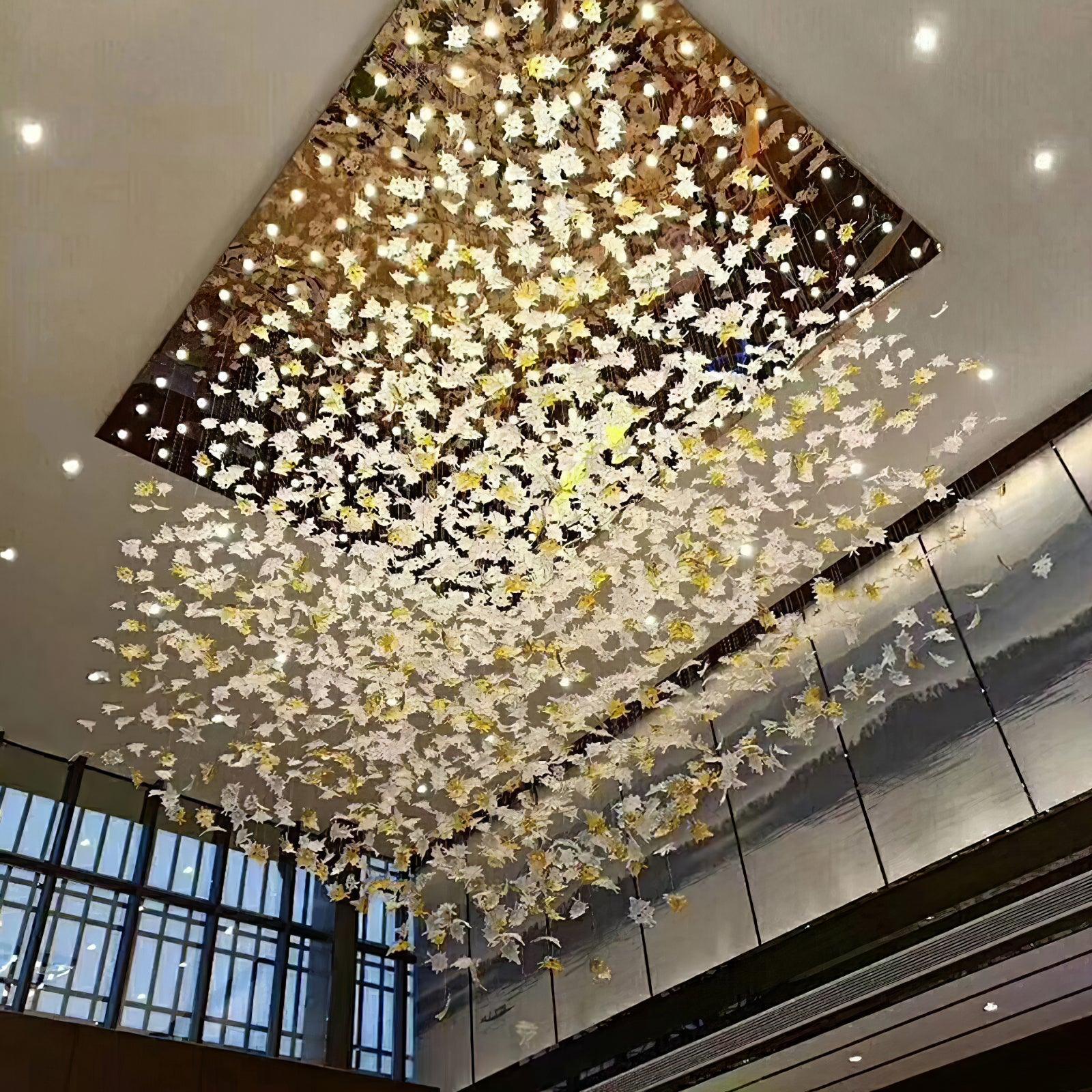 Multicolor Crystal Maple Leaf Chandelier - Cueteks