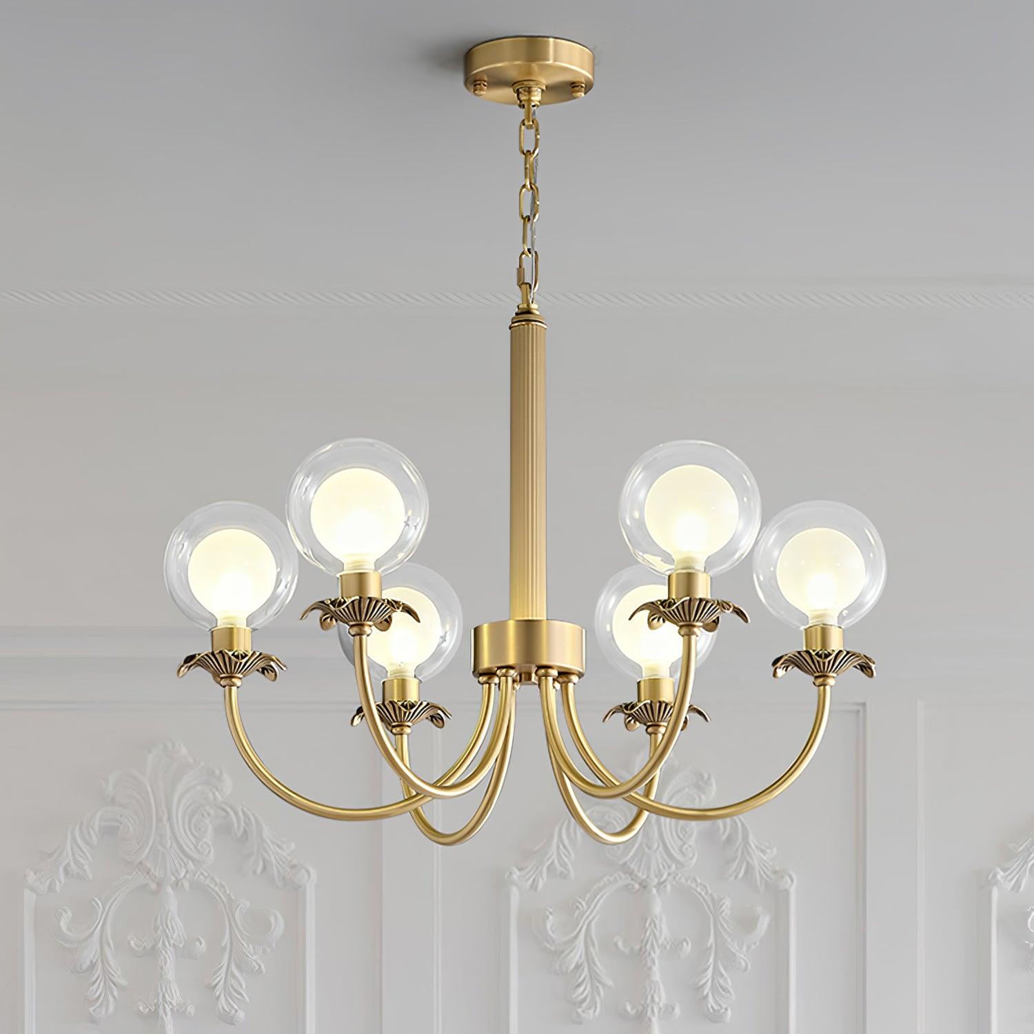 Aureate Radiance Glass Chandelier - Cueteks