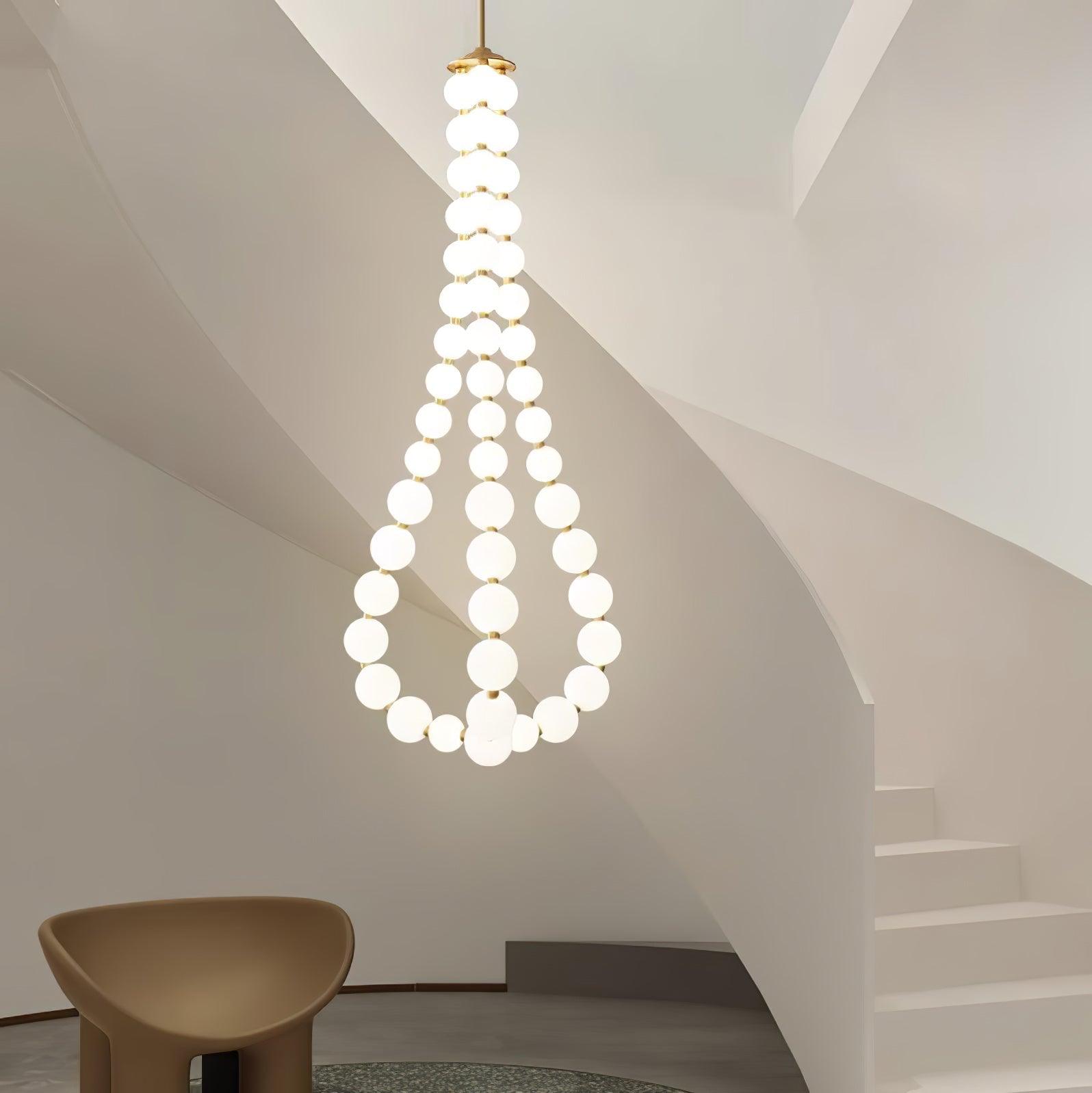 Glass Pearl Necklace Chandelier - Cueteks