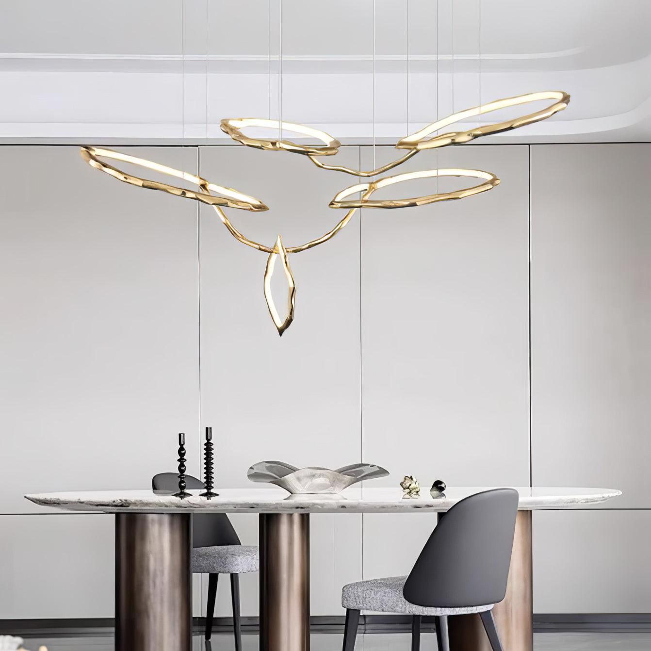 Cloud Rings Series Brass Chandelier - Cueteks