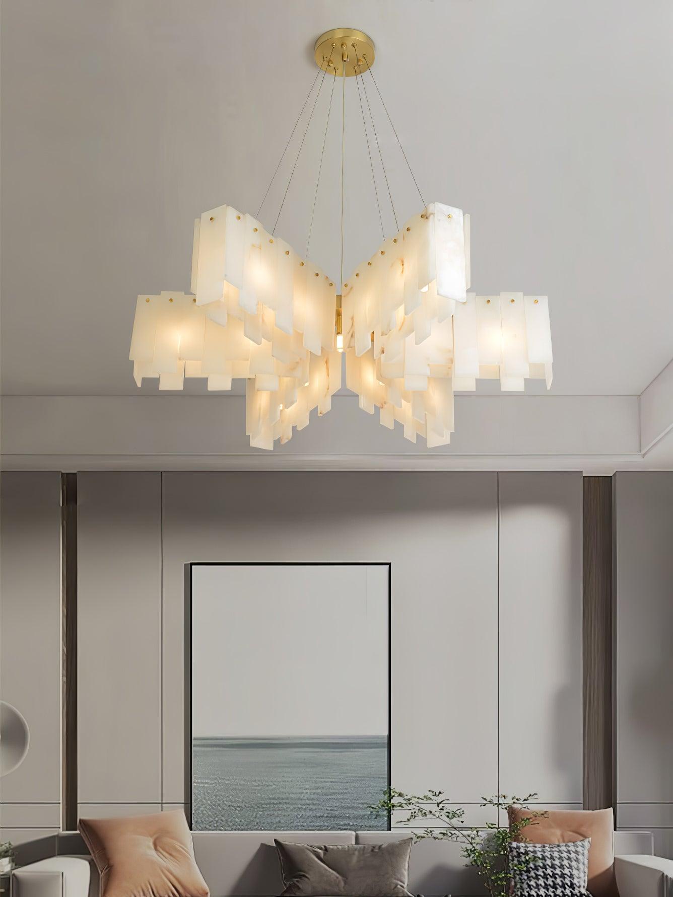 Alabaster Cascade Tiered Chandelier - Cueteks