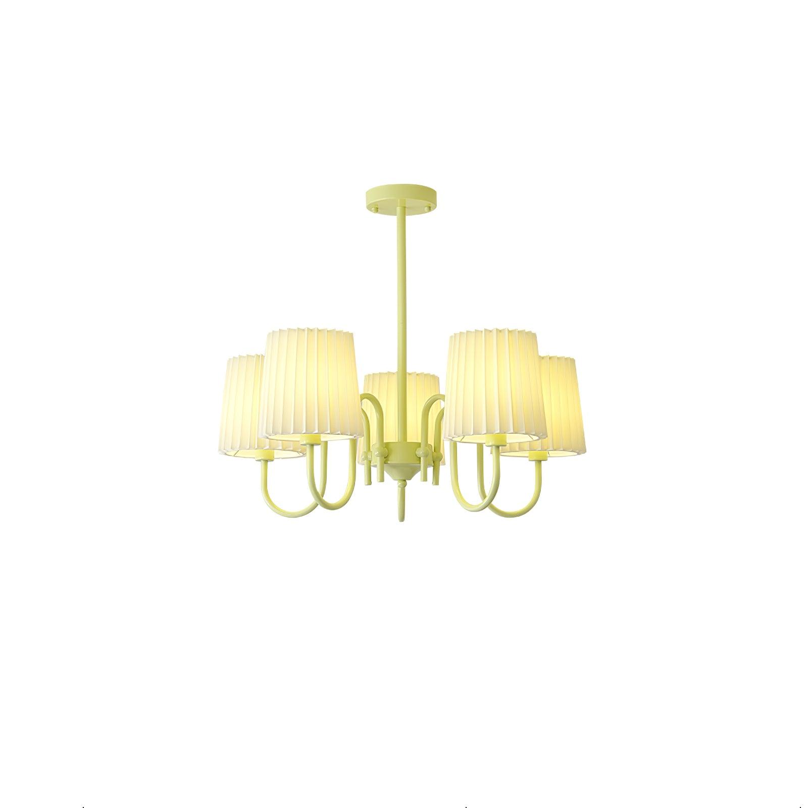Pleated Fabric Matcha Chandelier - Cueteks